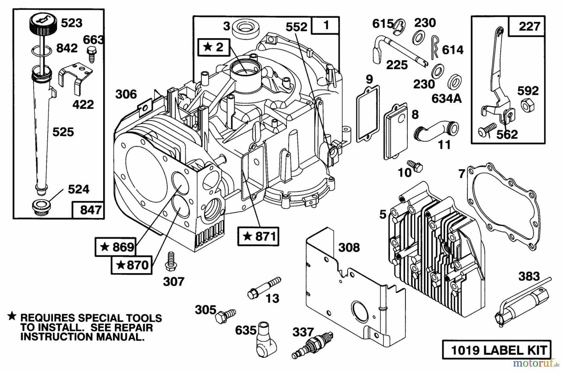 Toro Neu Mowers, Lawn & Garden Tractor Seite 1 71140 (10-32XL) - Toro 10-32XL Lawn Tractor, 1993 (3900001-3999999) ENGINE BRIGGS & STRATTON MODEL 283707-0156-01 #1