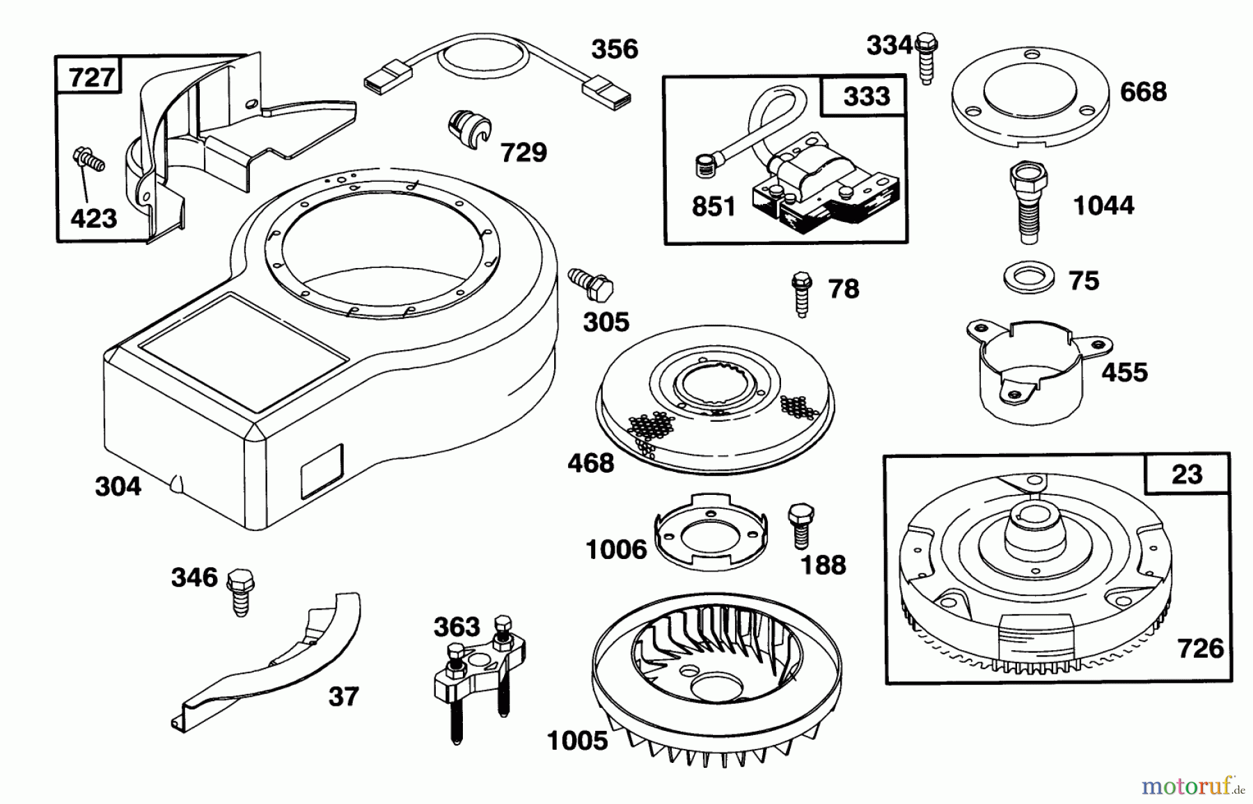  Toro Neu Mowers, Lawn & Garden Tractor Seite 1 71200 (12-32XL) - Toro 12-32XL Lawn Tractor, 1993 (3900001-3999999) ENGINE BRIGGS & STRATTON MODEL 283707-0156-01 #6
