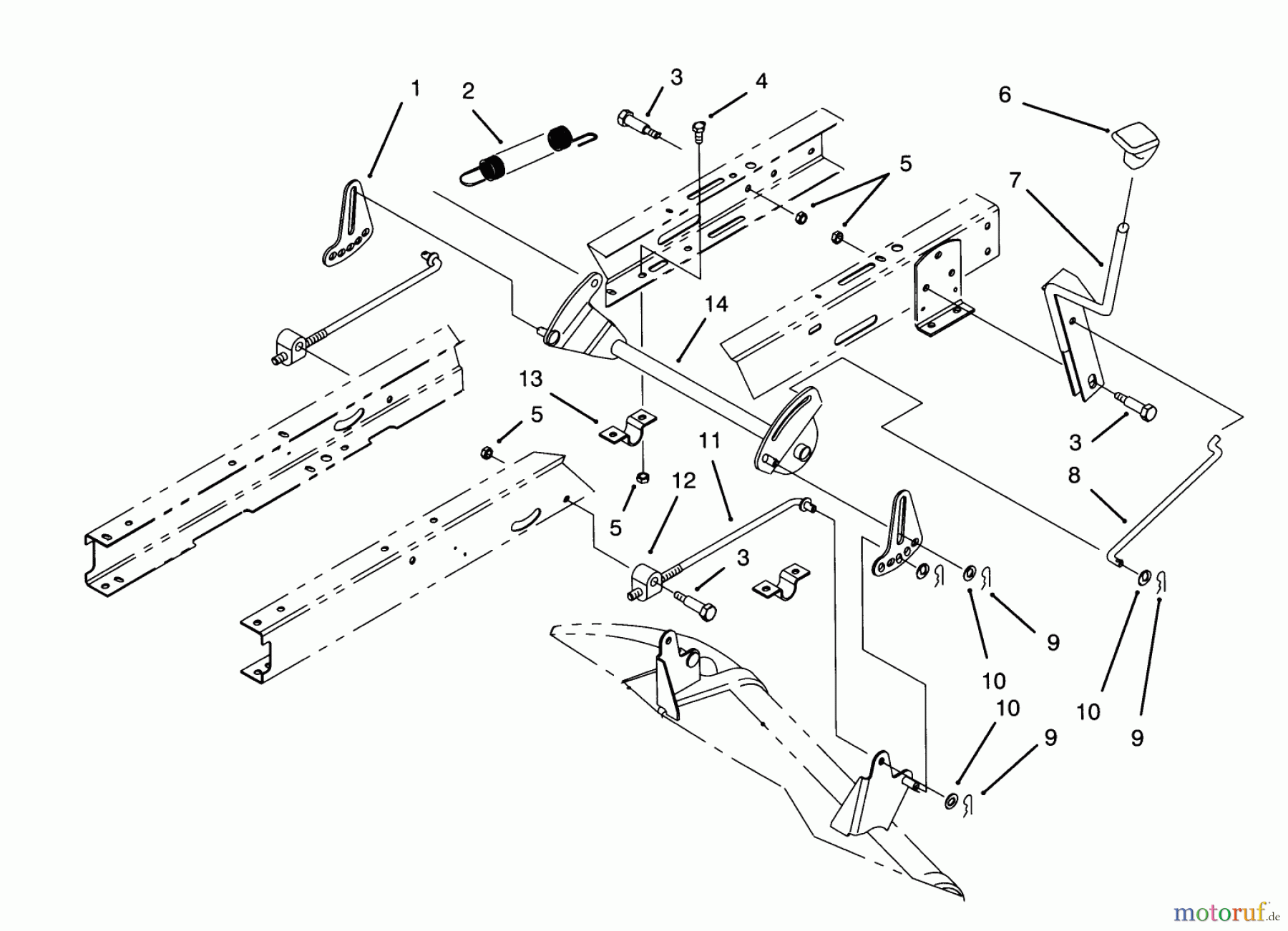 Toro Neu Mowers, Lawn & Garden Tractor Seite 1 71140 (10-32XL) - Toro 10-32XL Lawn Tractor, 1993 (3900001-3999999) HEIGHT OF CUT ASSEMBLY