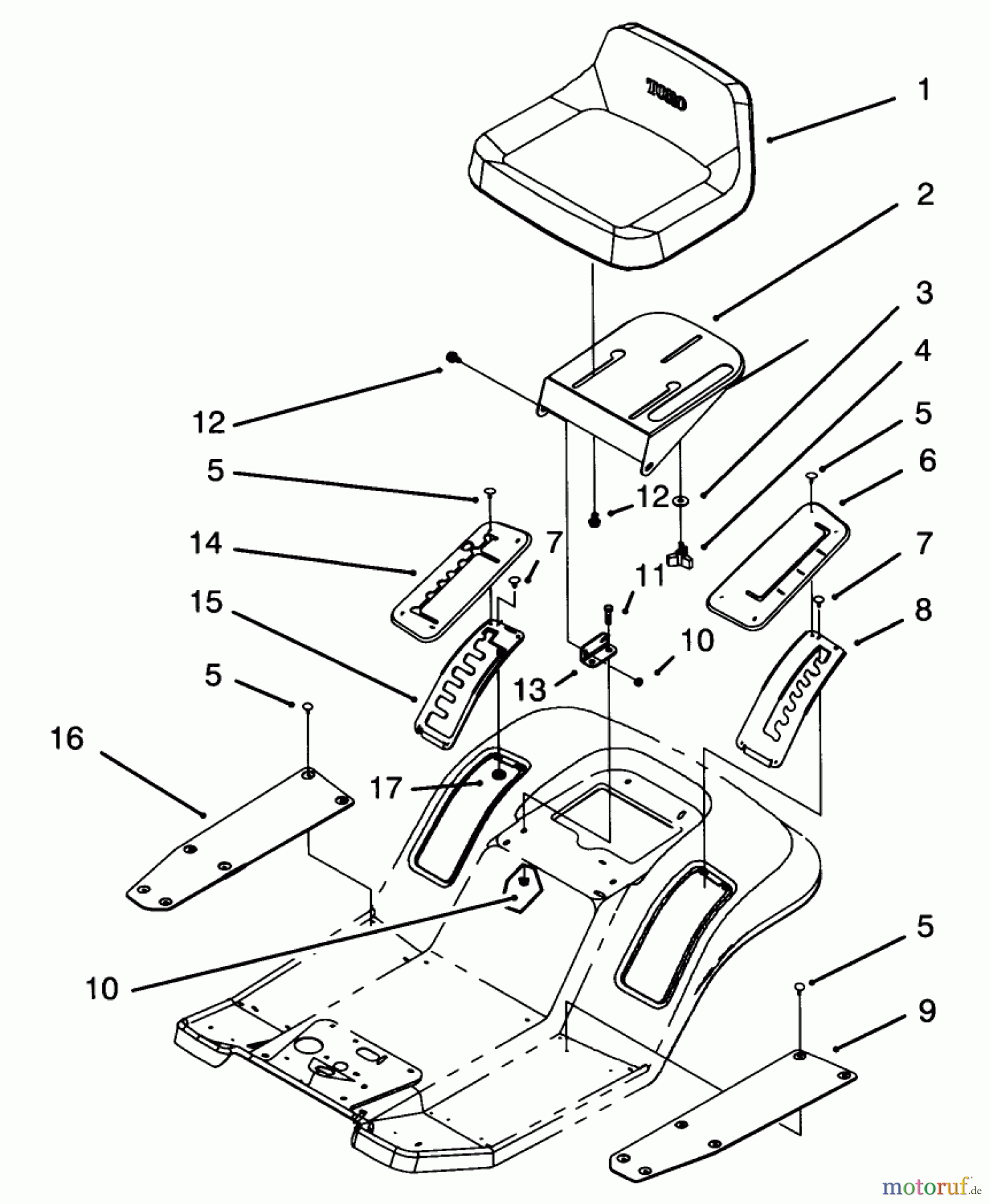  Toro Neu Mowers, Lawn & Garden Tractor Seite 1 71200 (12-32XL) - Toro 12-32XL Lawn Tractor, 1993 (3900001-3999999) SEAT ASSEMBLY