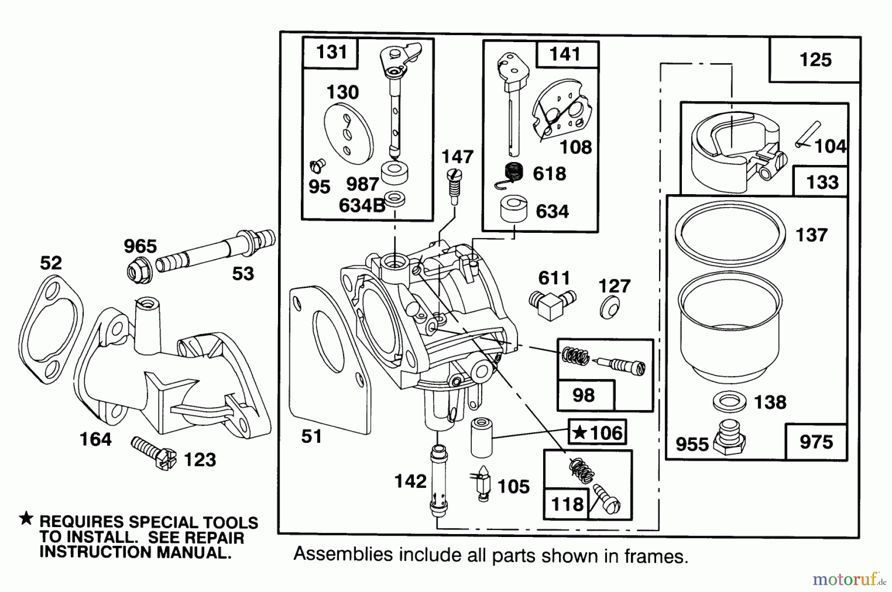 Toro Neu Mowers, Lawn & Garden Tractor Seite 1 71202 (12-38XL) - Toro 12-38XL Lawn Tractor, 1993 (3900001-3999999) ENGINE BRIGGS & STRATTON MODEL 283707-0156-01 #3