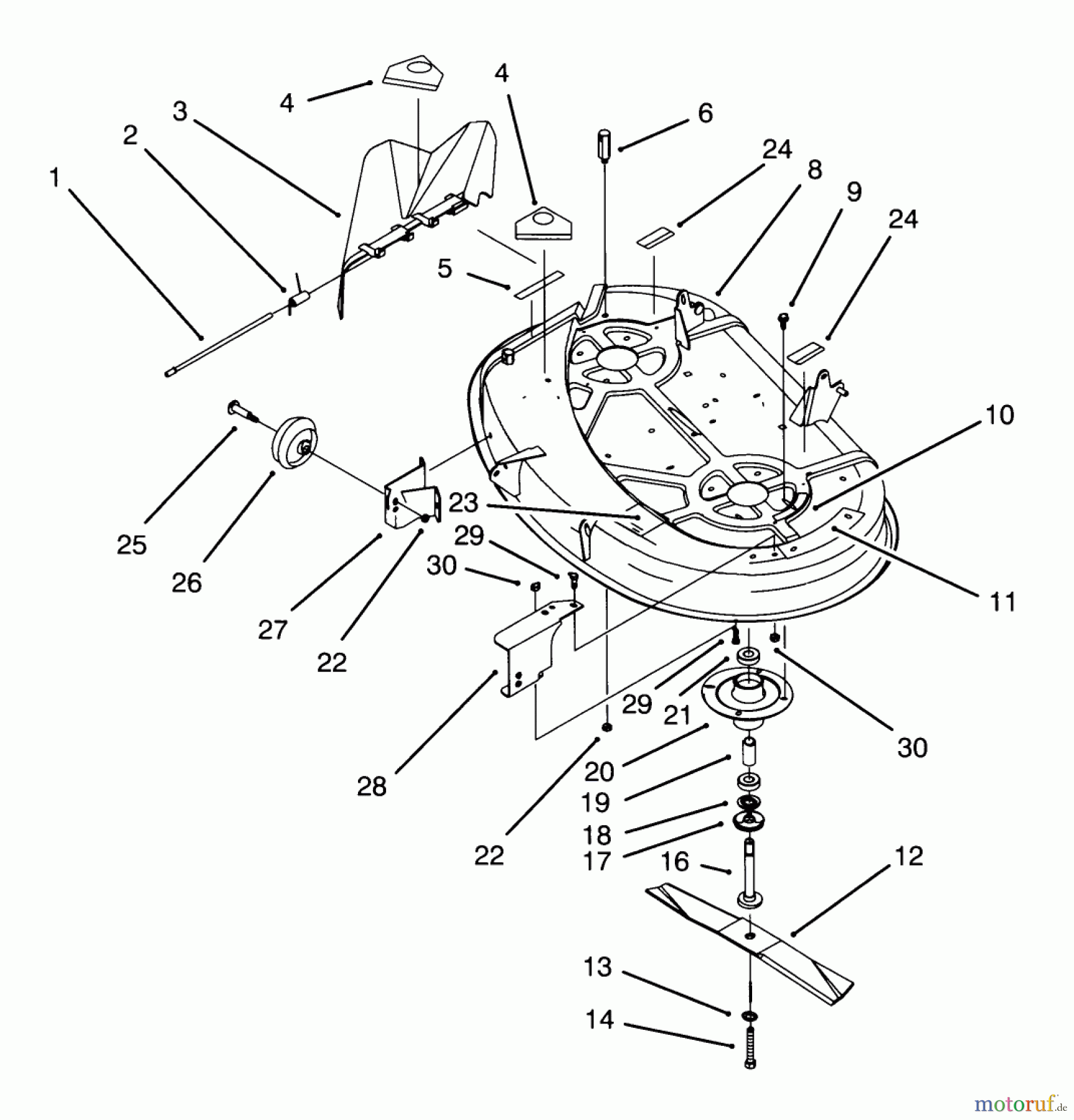 Toro Neu Mowers, Lawn & Garden Tractor Seite 1 71202 (12-38XL) - Toro 12-38XL Lawn Tractor, 1993 (3900001-3999999) HOUSING & SPINDLE ASSEMBLY (38