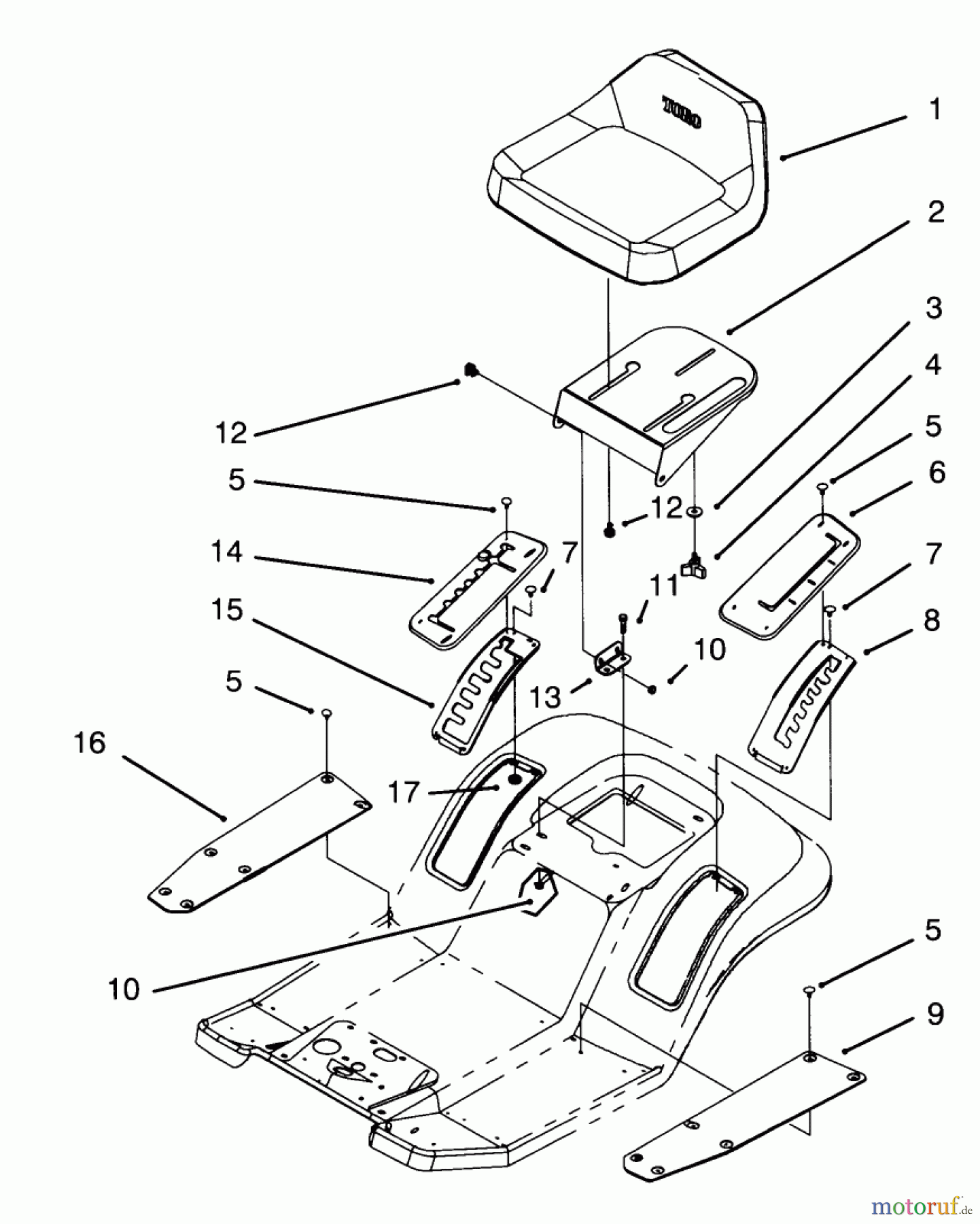 Toro Neu Mowers, Lawn & Garden Tractor Seite 1 71202 (12-38XL) - Toro 12-38XL Lawn Tractor, 1993 (3900001-3999999) SEAT ASSEMBLY