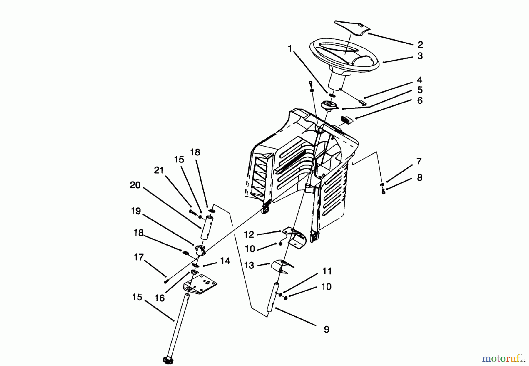 Toro Neu Mowers, Lawn & Garden Tractor Seite 1 71203 (12-38HXL) - Toro 12-38HXL Lawn Tractor, 1993 (3900001-3999999) STEERING ASSEMBLY