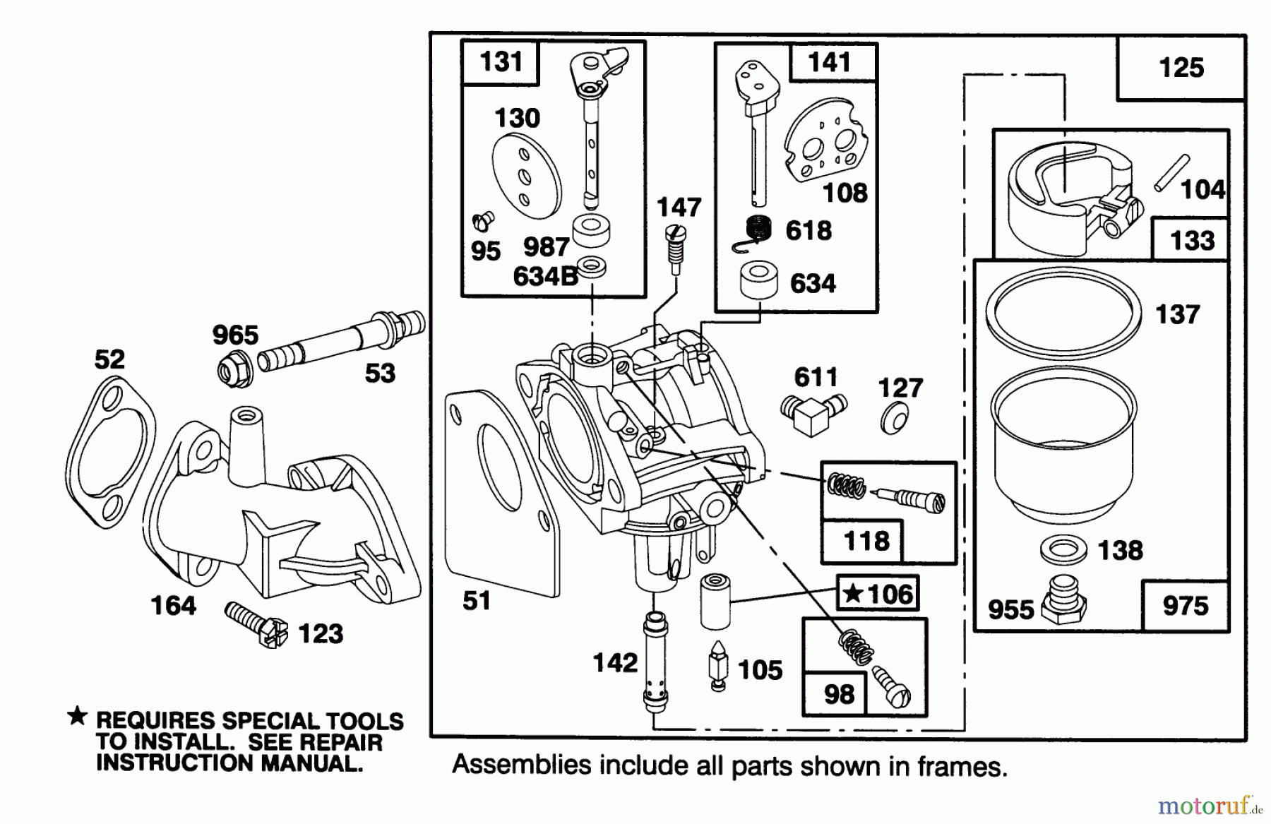  Toro Neu Mowers, Lawn & Garden Tractor Seite 1 71200 (12-32XL) - Toro 12-32XL Lawn Tractor, 1994 (4900001-4999999) ENGINE BRIGGS & STRATTON MODEL 282707-0119-01 #3