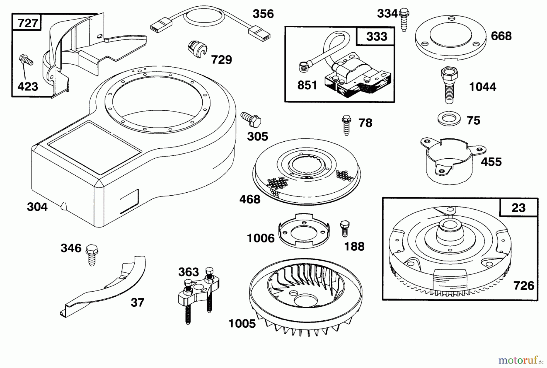 Toro Neu Mowers, Lawn & Garden Tractor Seite 1 71200 (12-32XL) - Toro 12-32XL Lawn Tractor, 1995 (5910001-5999999) ENGINE BRIGGS & STRATTON MODEL 282707-0119-01 #6