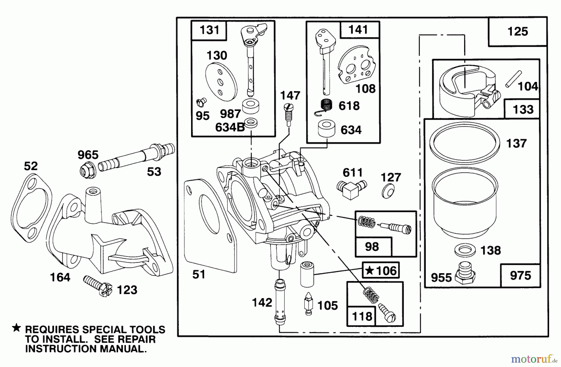Toro Neu Mowers, Lawn & Garden Tractor Seite 1 71200 (12-32XL) - Toro 12-32XL Lawn Tractor, 1995 (5910001-5999999) ENGINE BRIGGS & STRATTON MODEL 283707-0156-01 #3