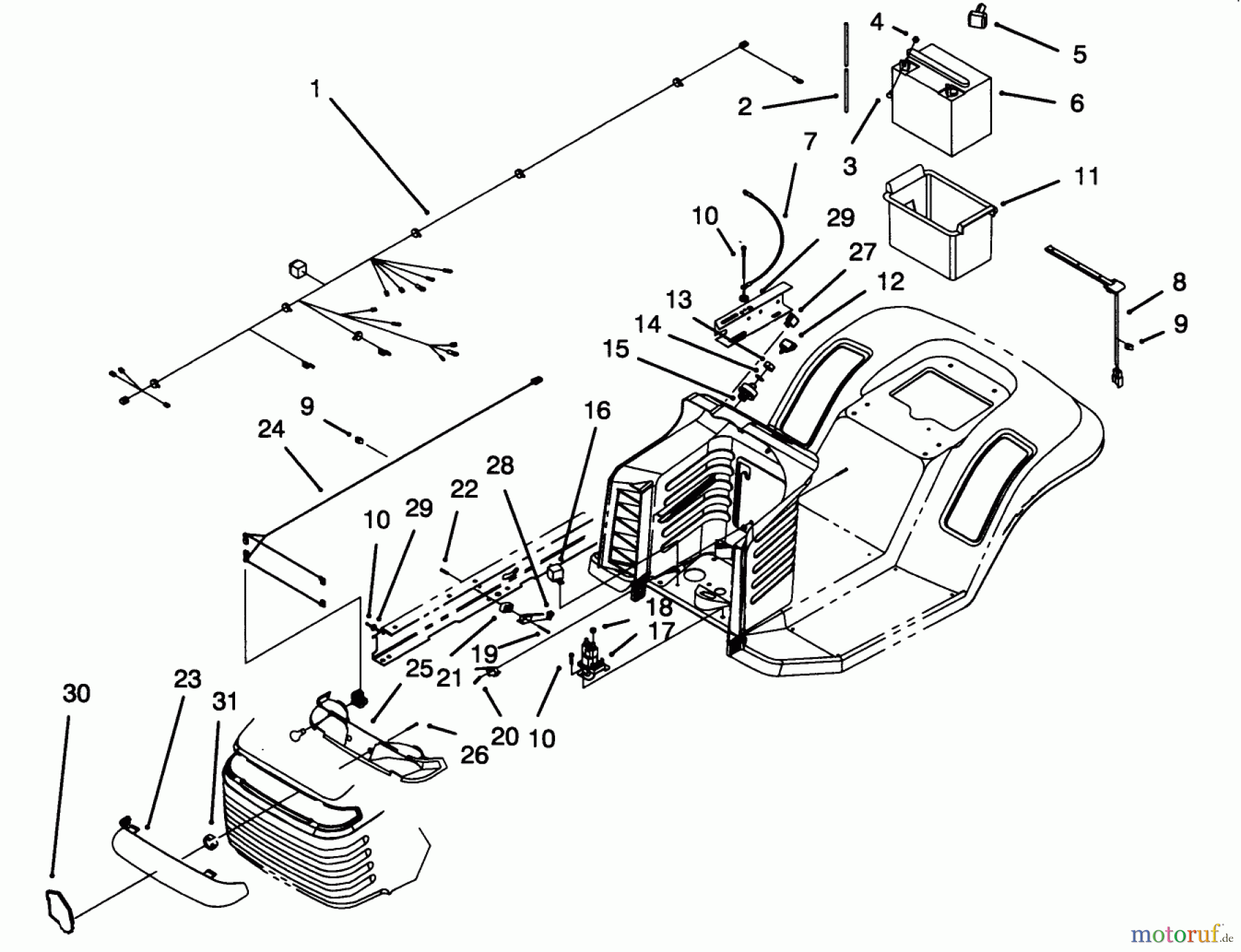 Toro Neu Mowers, Lawn & Garden Tractor Seite 1 71202 (12-38XL) - Toro 12-38XL Lawn Tractor, 1994 (4900001-4999999) ELECTRICAL ASSEMBLY