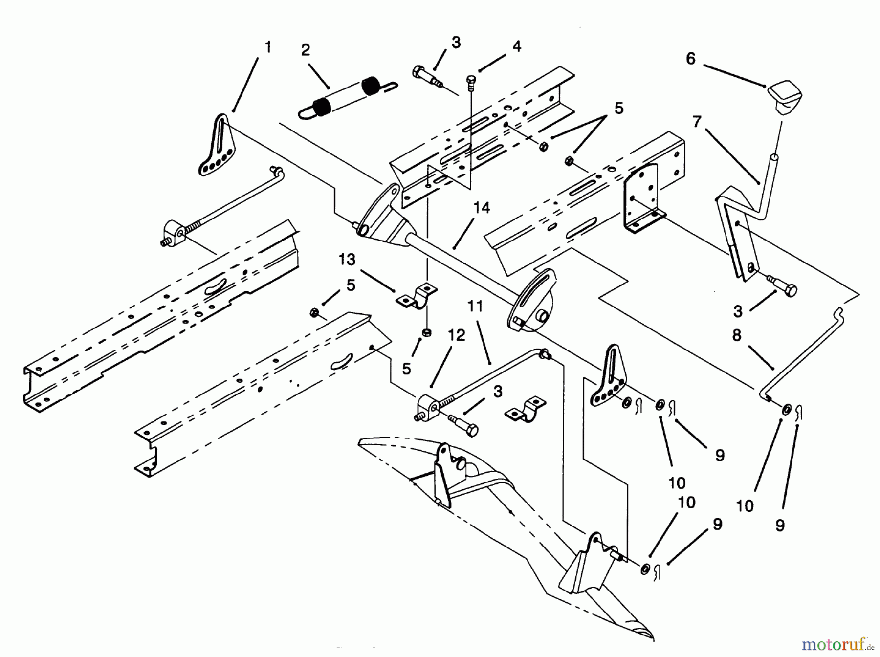 Toro Neu Mowers, Lawn & Garden Tractor Seite 1 71202 (12-38XL) - Toro 12-38XL Lawn Tractor, 1994 (4900001-4999999) HEIGHT OF CUT ASSEMBLY