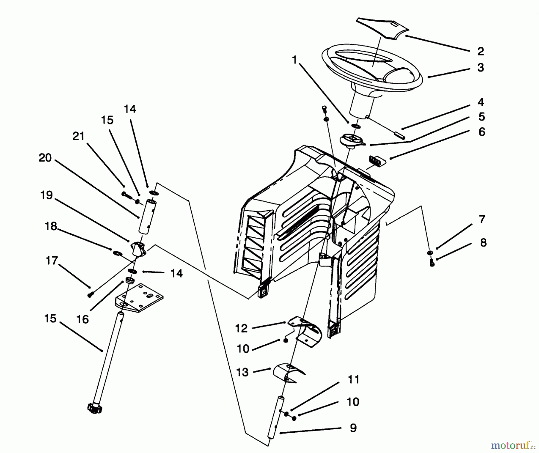 Toro Neu Mowers, Lawn & Garden Tractor Seite 1 71202 (12-38XL) - Toro 12-38XL Lawn Tractor, 1994 (4900001-4999999) STEERING ASSEMBLY