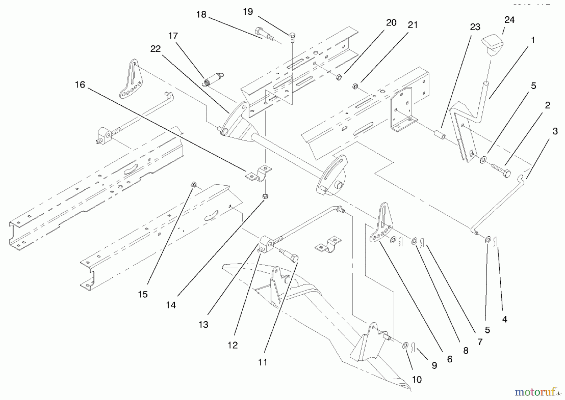 Toro Neu Mowers, Lawn & Garden Tractor Seite 1 71185 (13-38XL) - Toro 13-38XL Lawn Tractor, 1997 (7900001-7999999) HEIGHT OF CUT ASSEMBLY