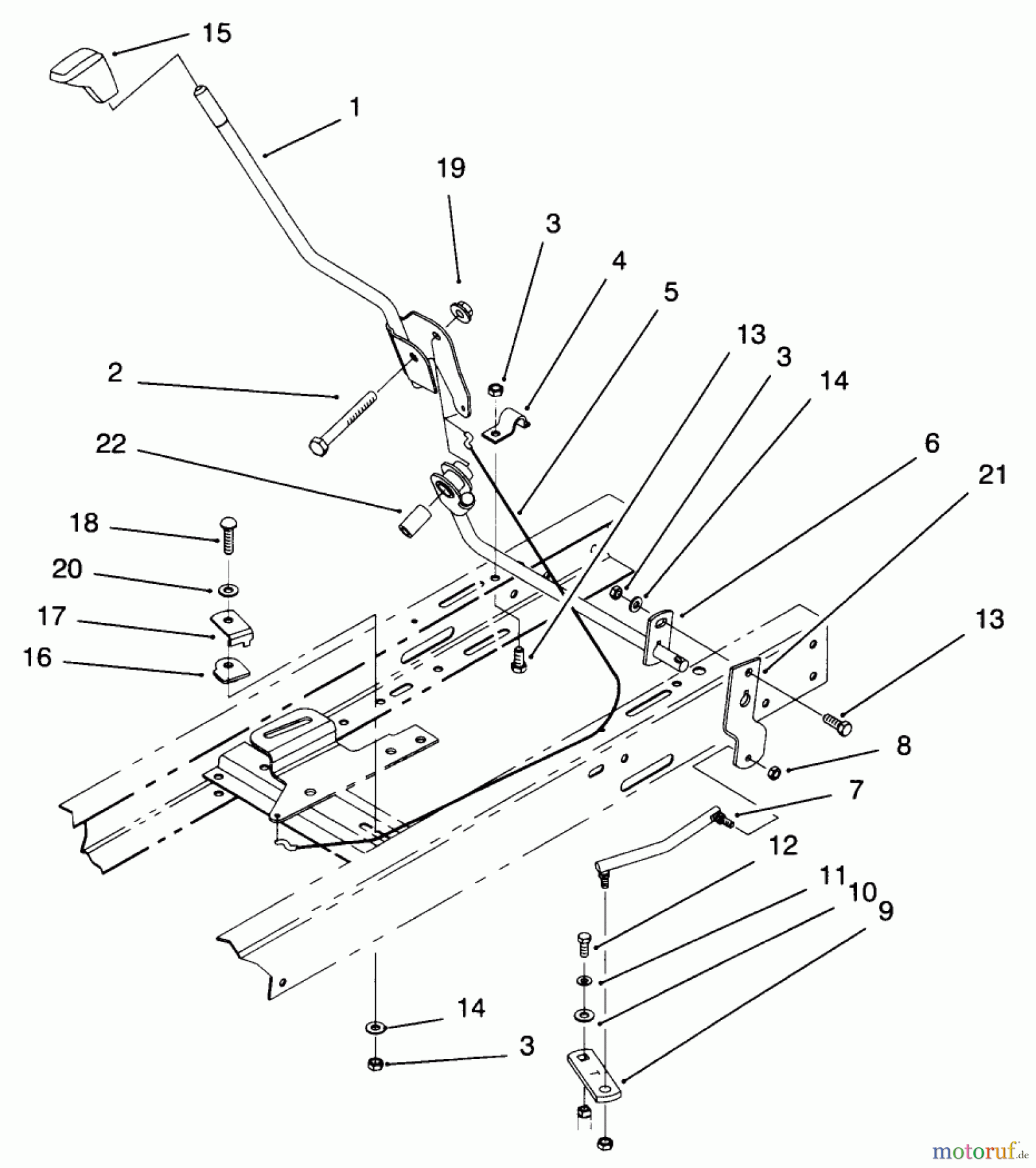 Toro Neu Mowers, Lawn & Garden Tractor Seite 1 71201 (12-32XL) - Toro 12-32XL Lawn Tractor, 1996 (6900001-6999999) SHIFT ASSEMBLY