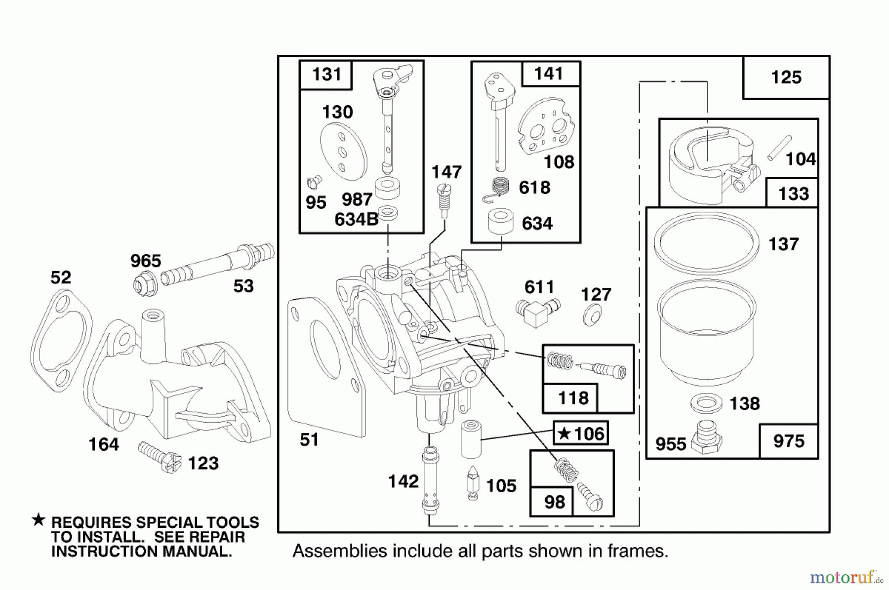  Toro Neu Mowers, Lawn & Garden Tractor Seite 1 71188 (12-32XL) - Toro 12-32XL Lawn Tractor, 1998 (8900001-8999999) ENGINE BRIGGS & STRATTON MODEL 282707-0119-01 #3