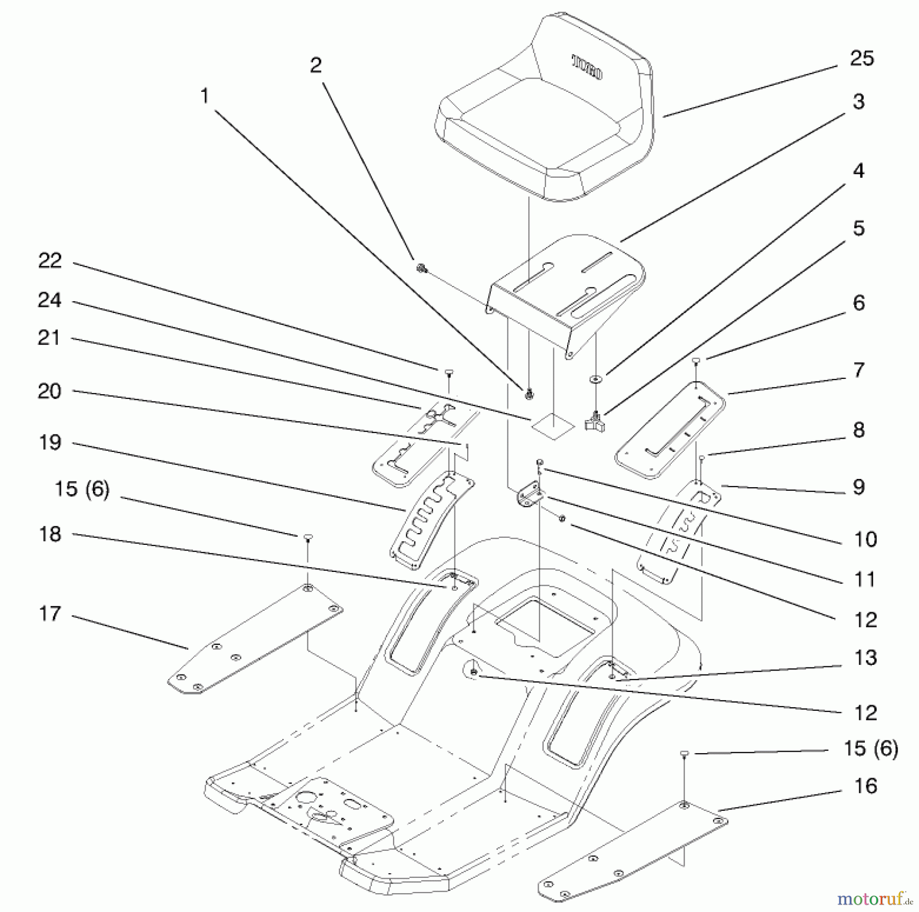  Toro Neu Mowers, Lawn & Garden Tractor Seite 1 71188 (12-32XL) - Toro 12-32XL Lawn Tractor, 1998 (8900001-8999999) SEAT ASSEMBLY