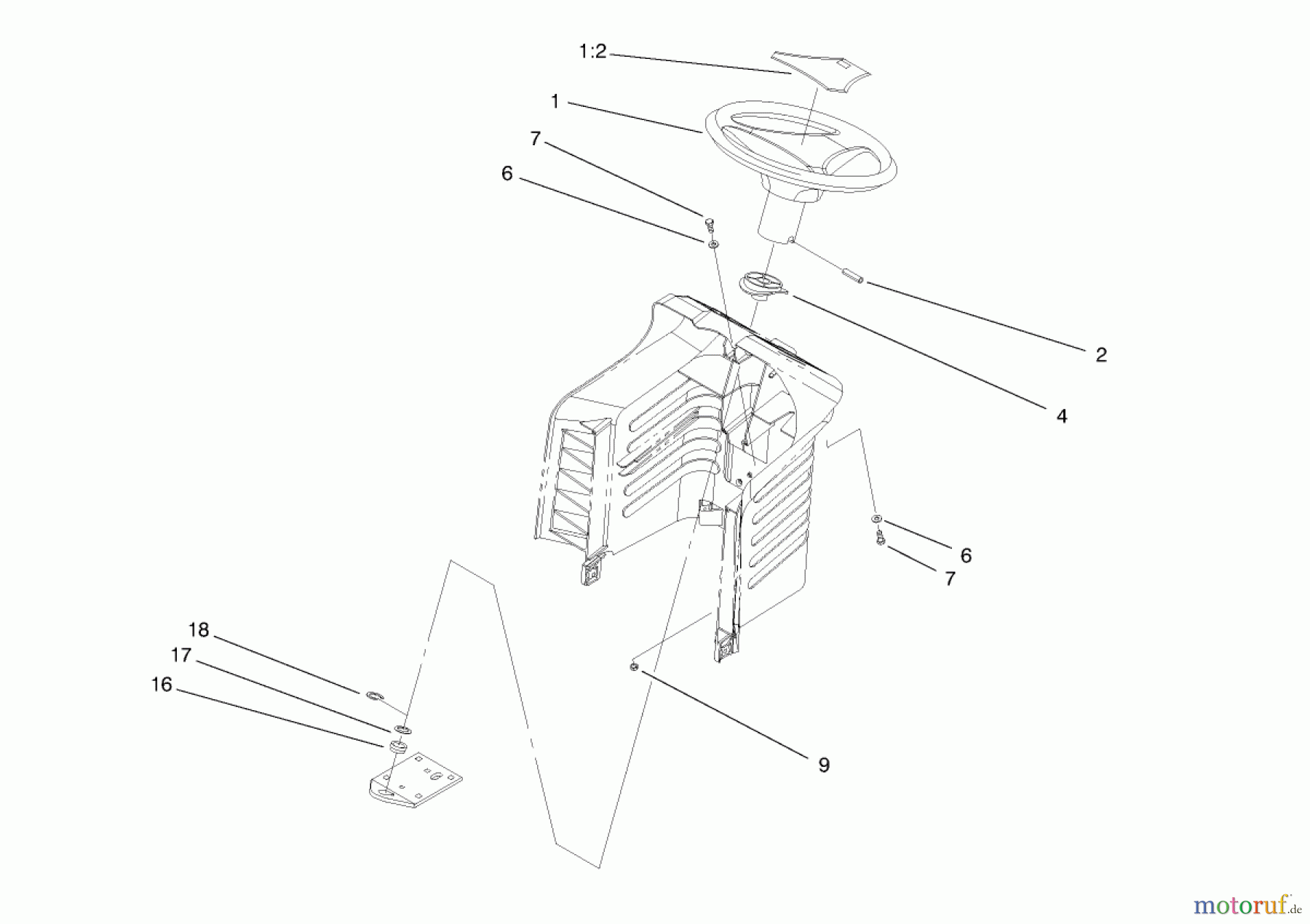 Toro Neu Mowers, Lawn & Garden Tractor Seite 1 71188 (12-32XL) - Toro 12-32XL Lawn Tractor, 1998 (8900001-8999999) STEERING ASSEMBLY