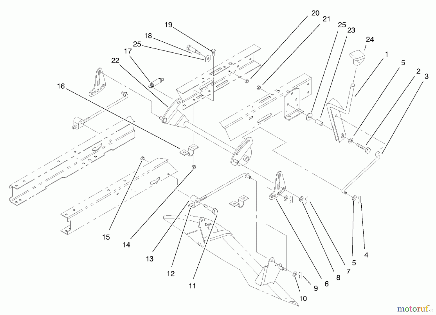 Toro Neu Mowers, Lawn & Garden Tractor Seite 1 71189 (12-32XL) - Toro 12-32XL Lawn Tractor, 1997 (7900001-7999999) HEIGHT OF CUT ASSEMBLY