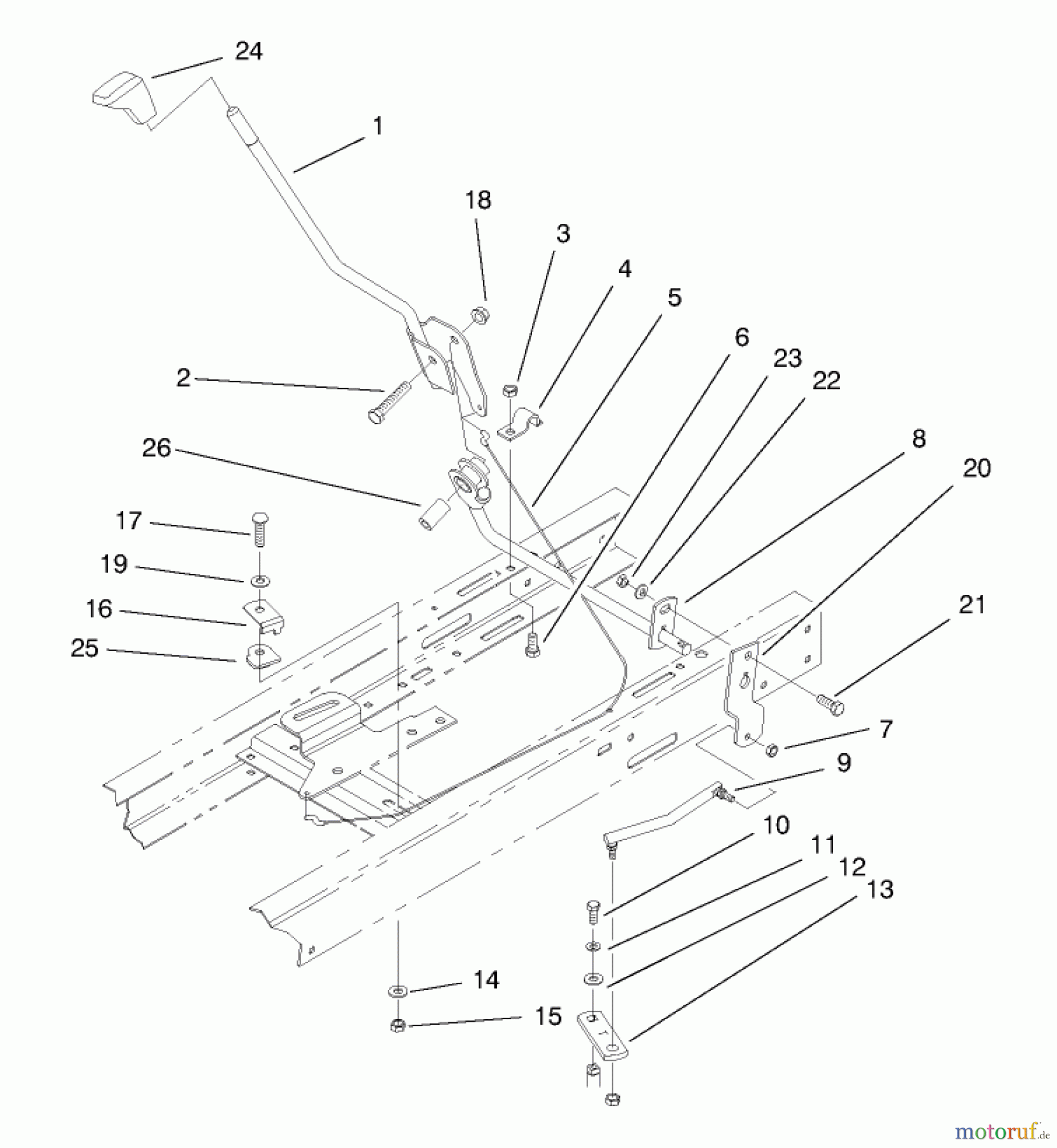 Toro Neu Mowers, Lawn & Garden Tractor Seite 1 71189 (12-32XL) - Toro 12-32XL Lawn Tractor, 1997 (7900001-7999999) SHIFT ASSEMBLY
