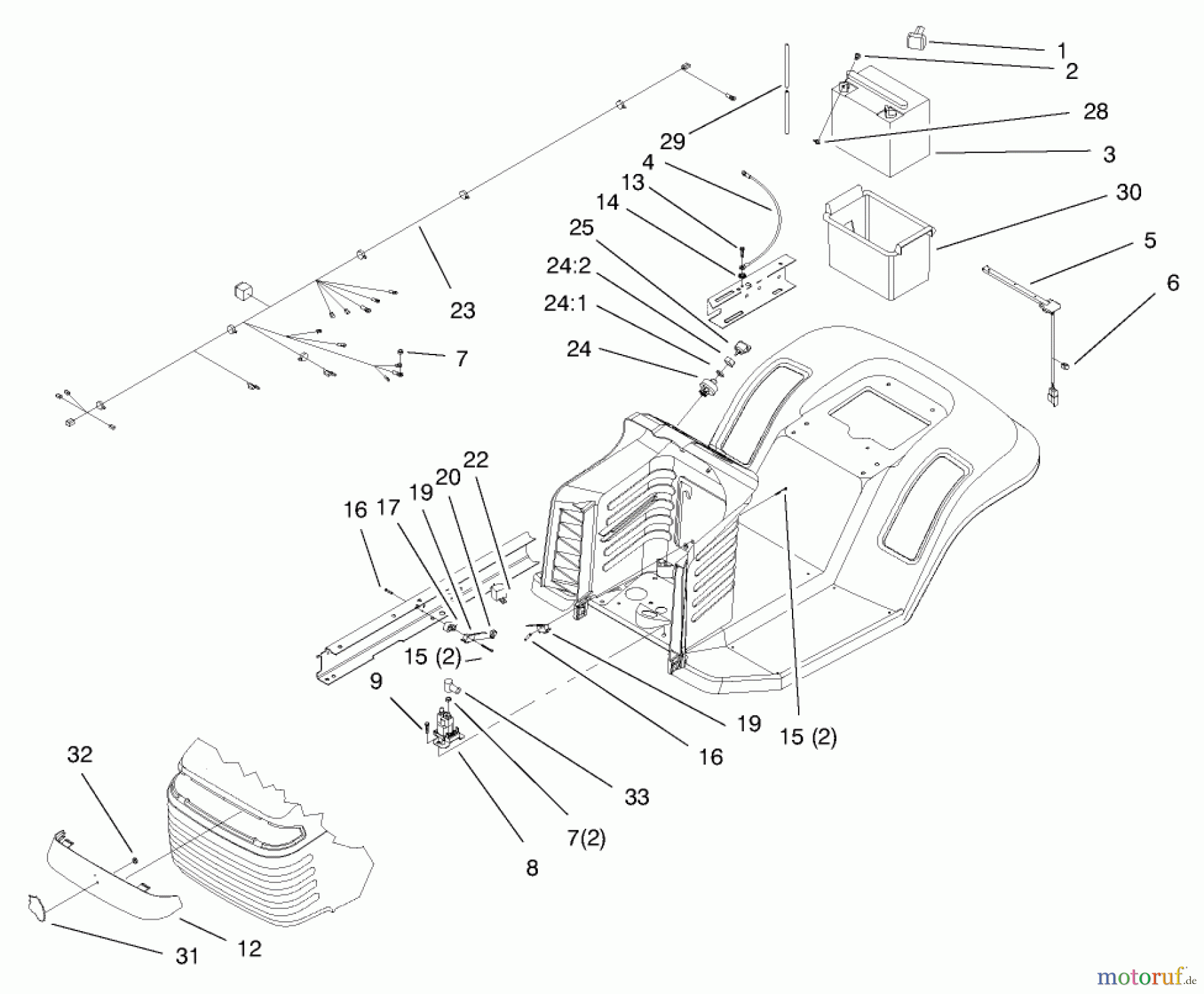 Toro Neu Mowers, Lawn & Garden Tractor Seite 1 71189 (12-32XL) - Toro 12-32XL Lawn Tractor, 1998 (8900001-8999999) ELECTRICAL ASSEMBLY
