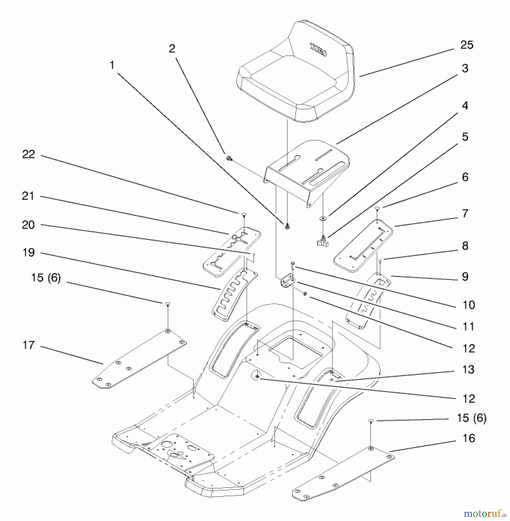 Toro Neu Mowers, Lawn & Garden Tractor Seite 1 71189 (12-32XL) - Toro 12-32XL Lawn Tractor, 1998 (8900001-8999999) SEAT ASSEMBLY
