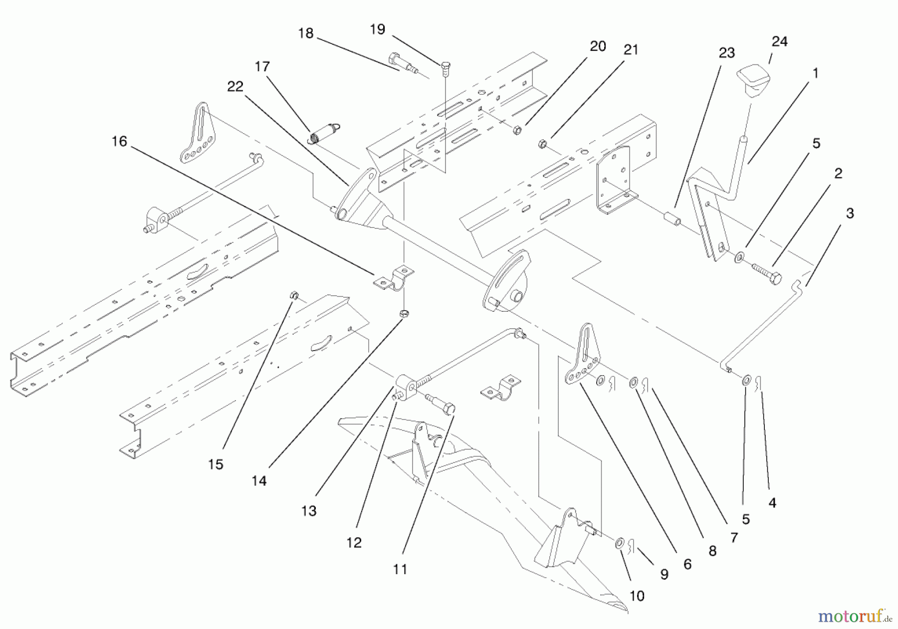 Toro Neu Mowers, Lawn & Garden Tractor Seite 1 71190 (13-38XL) - Toro 13-38XL Lawn Tractor, 1997 (7900001-7999999) HEIGHT OF CUT ASSEMBLY