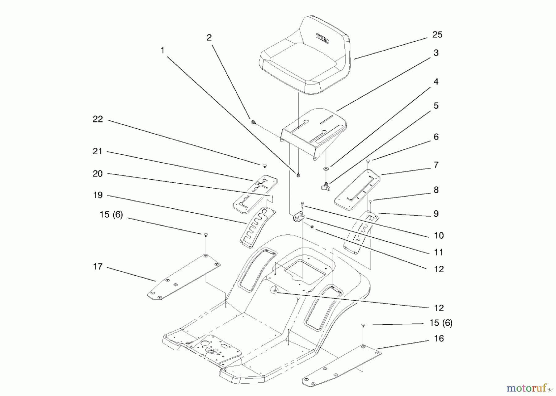Toro Neu Mowers, Lawn & Garden Tractor Seite 1 71190 (13-38XL) - Toro 13-38XL Lawn Tractor, 1997 (7900001-7999999) SEAT ASSEMBLY
