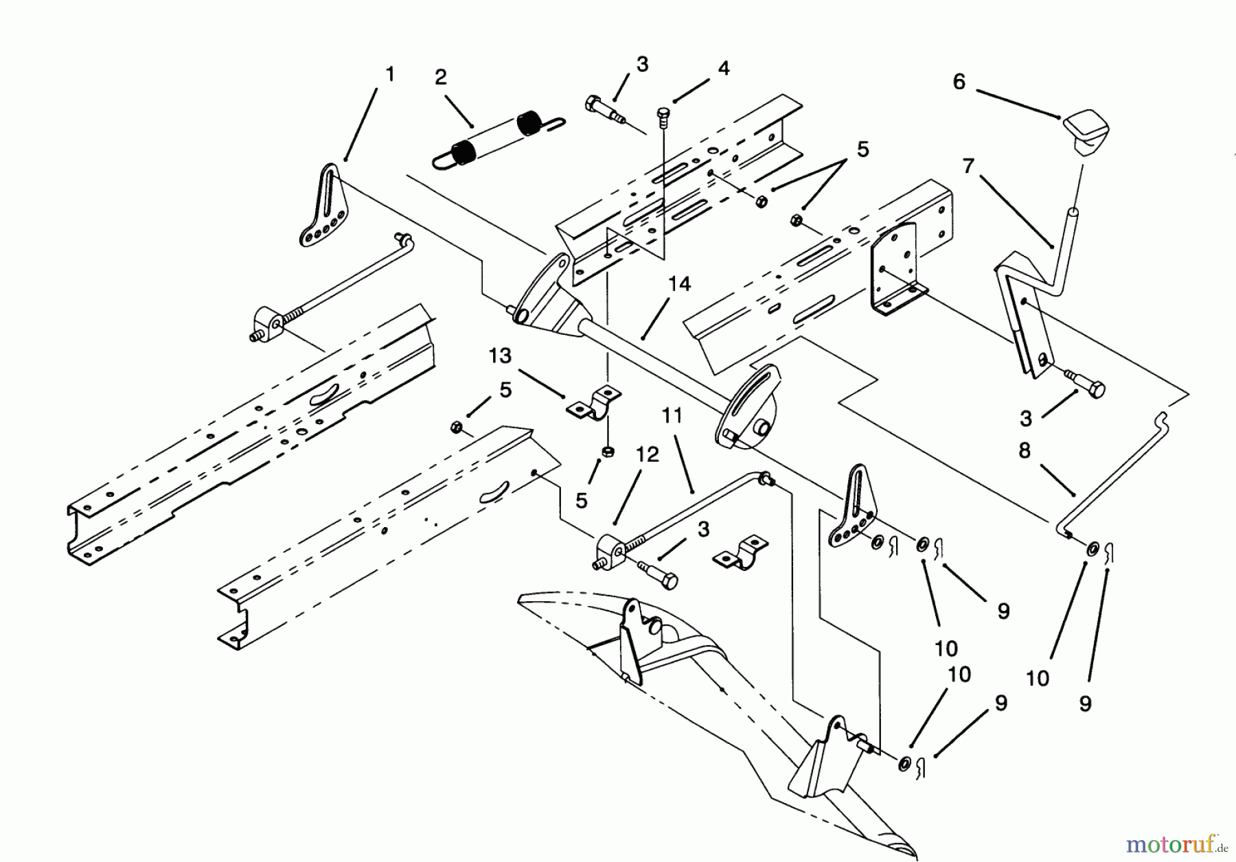 Toro Neu Mowers, Lawn & Garden Tractor Seite 1 71191 (13-38HXL) - Toro 13-38HXL Lawn Tractor, 1994 (4900001-4999999) HEIGHT OF CUT ASSEMBLY