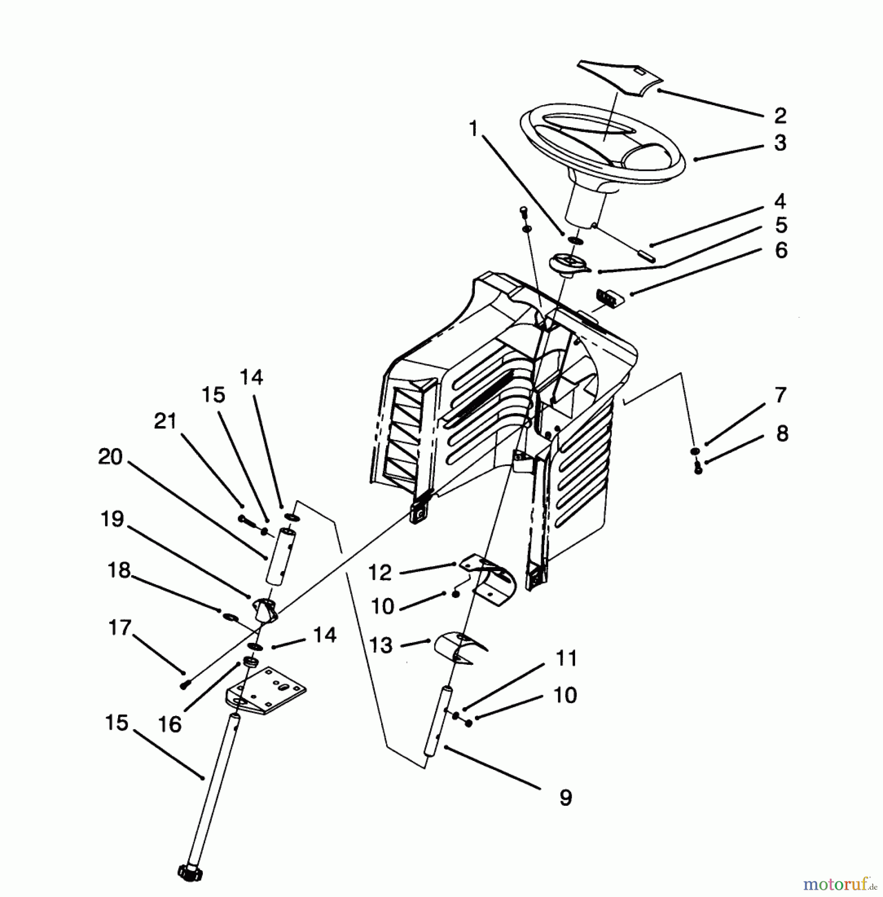  Toro Neu Mowers, Lawn & Garden Tractor Seite 1 71191 (13-38HXL) - Toro 13-38HXL Lawn Tractor, 1994 (4900001-4999999) STEERING ASSEMBLY