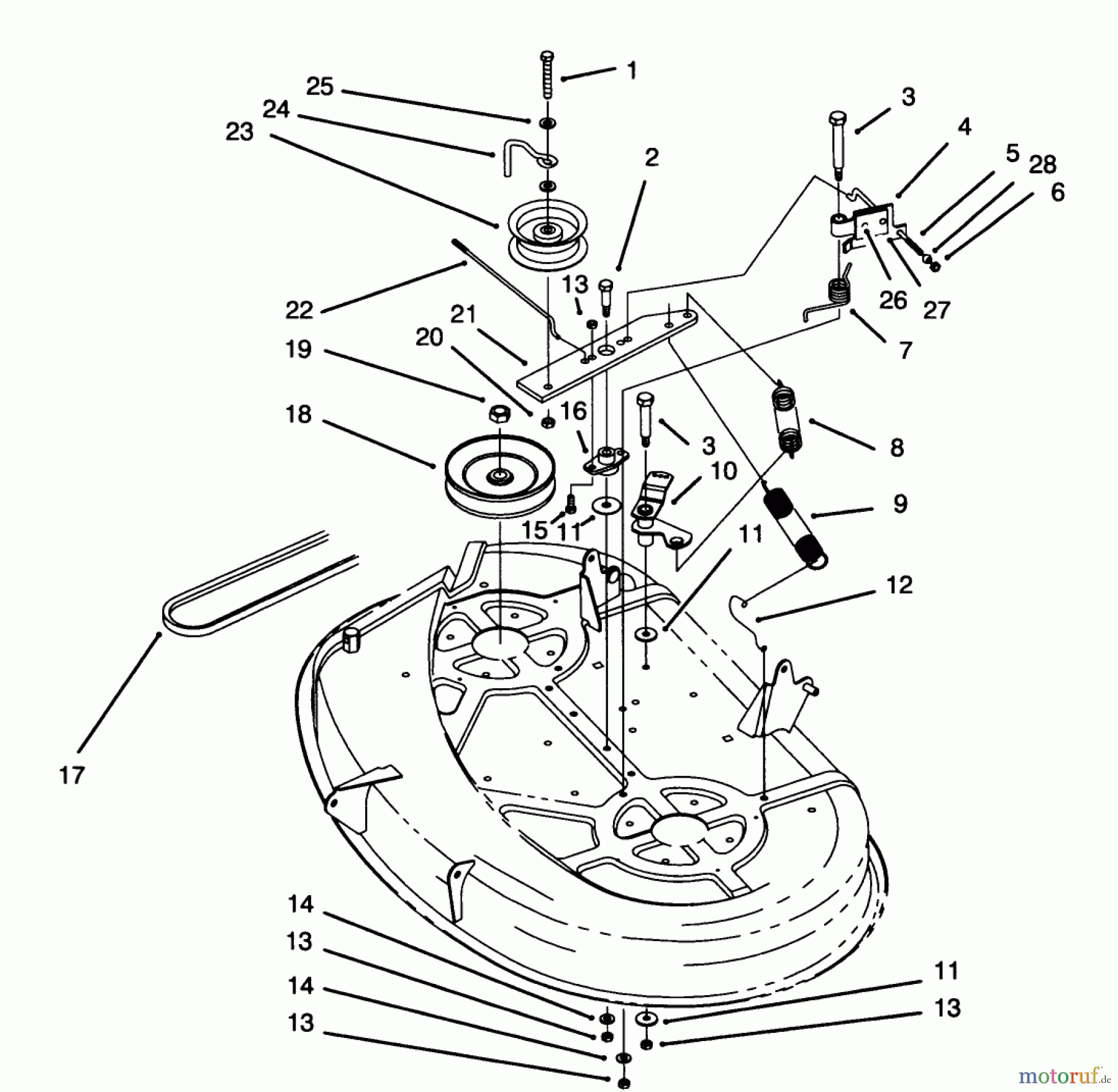  Toro Neu Mowers, Lawn & Garden Tractor Seite 1 71213 (13-38HXL) - Toro 13-38HXL Lawn Tractor, 1995 (59000001-59100000) BRAKE ASSEMBLY (38