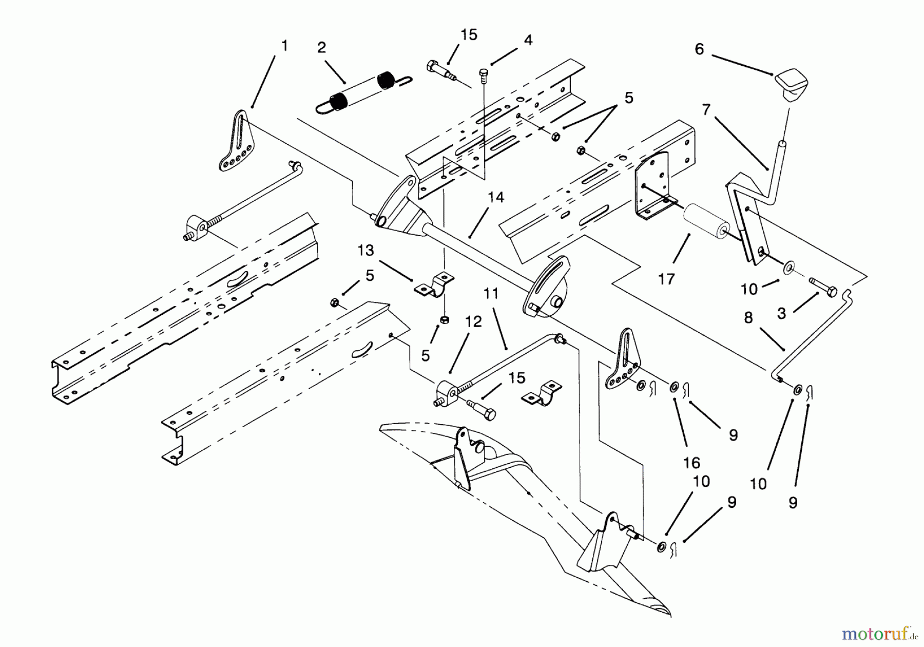 Toro Neu Mowers, Lawn & Garden Tractor Seite 1 71191 (13-38HXL) - Toro 13-38HXL Lawn Tractor, 1995 (5910001-5999999) HEIGHT OF CUT ASSEMBLY