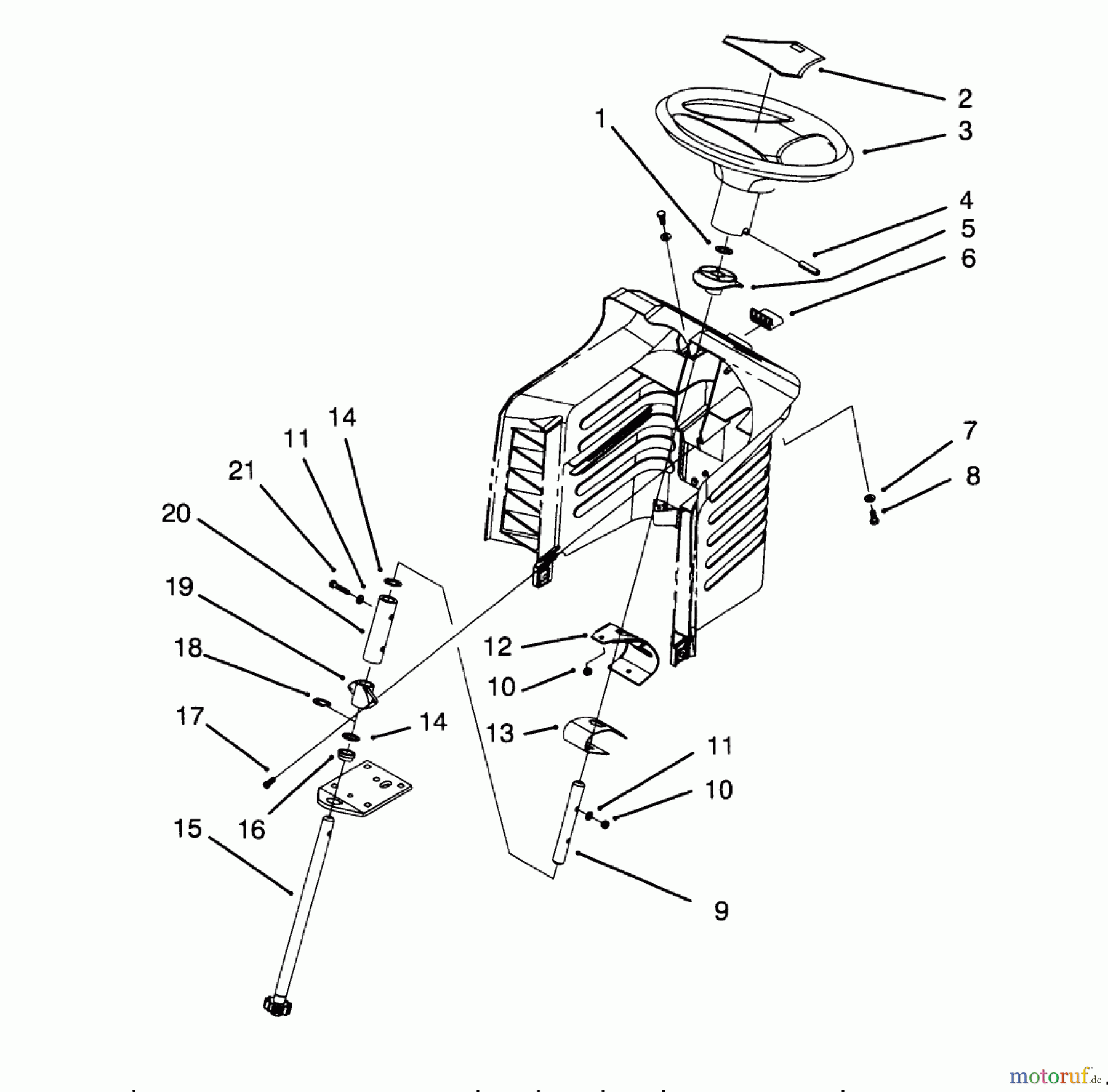Toro Neu Mowers, Lawn & Garden Tractor Seite 1 71191 (13-38HXL) - Toro 13-38HXL Lawn Tractor, 1995 (5910001-5999999) STEERING ASSEMBLY
