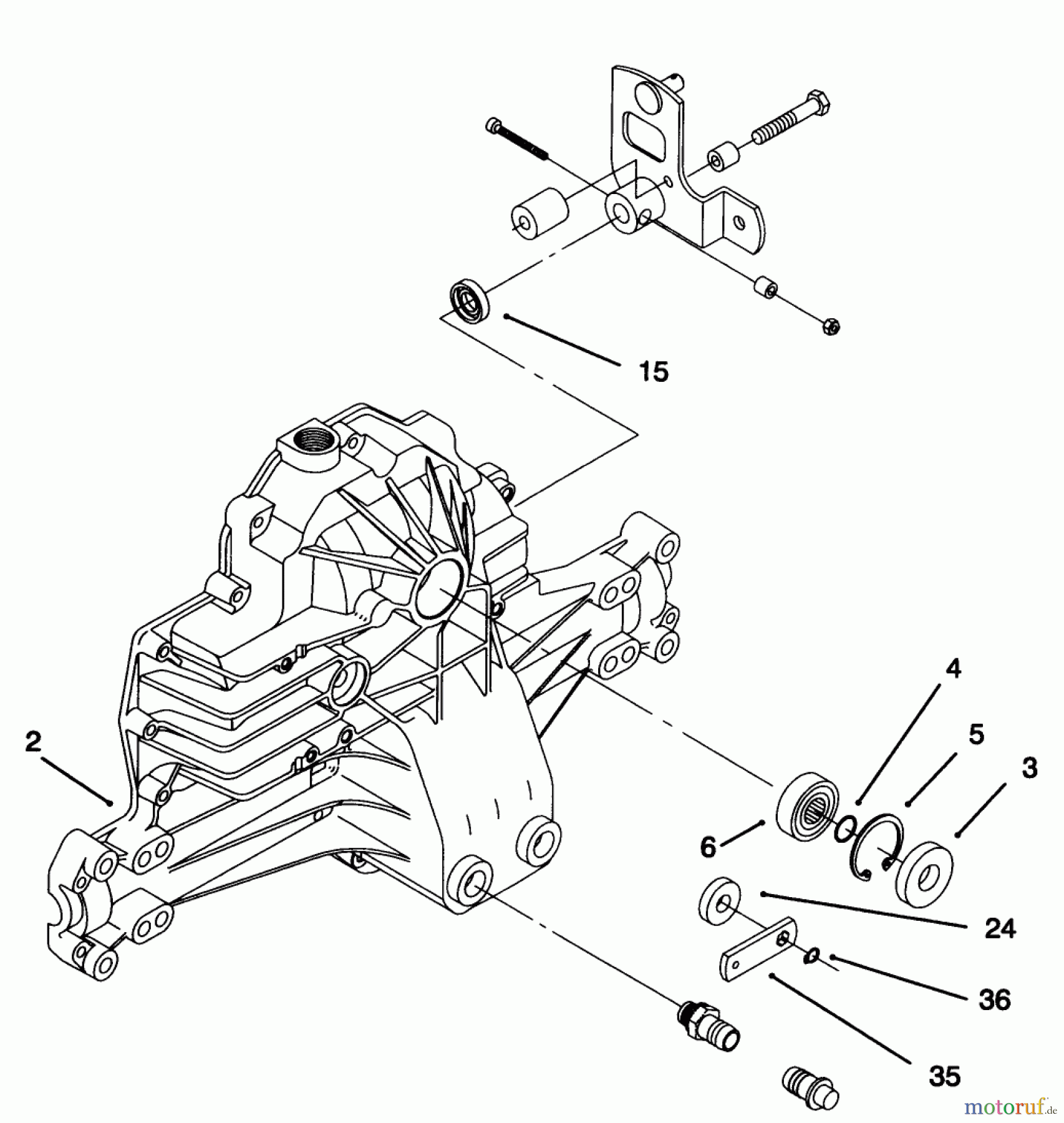 Toro Neu Mowers, Lawn & Garden Tractor Seite 1 71216 (15-44HXL) - Toro 15-44HXL Lawn Tractor, 1995 (59000001-59999999) HYDRO TRANSAXLE ASSEMBLY #1