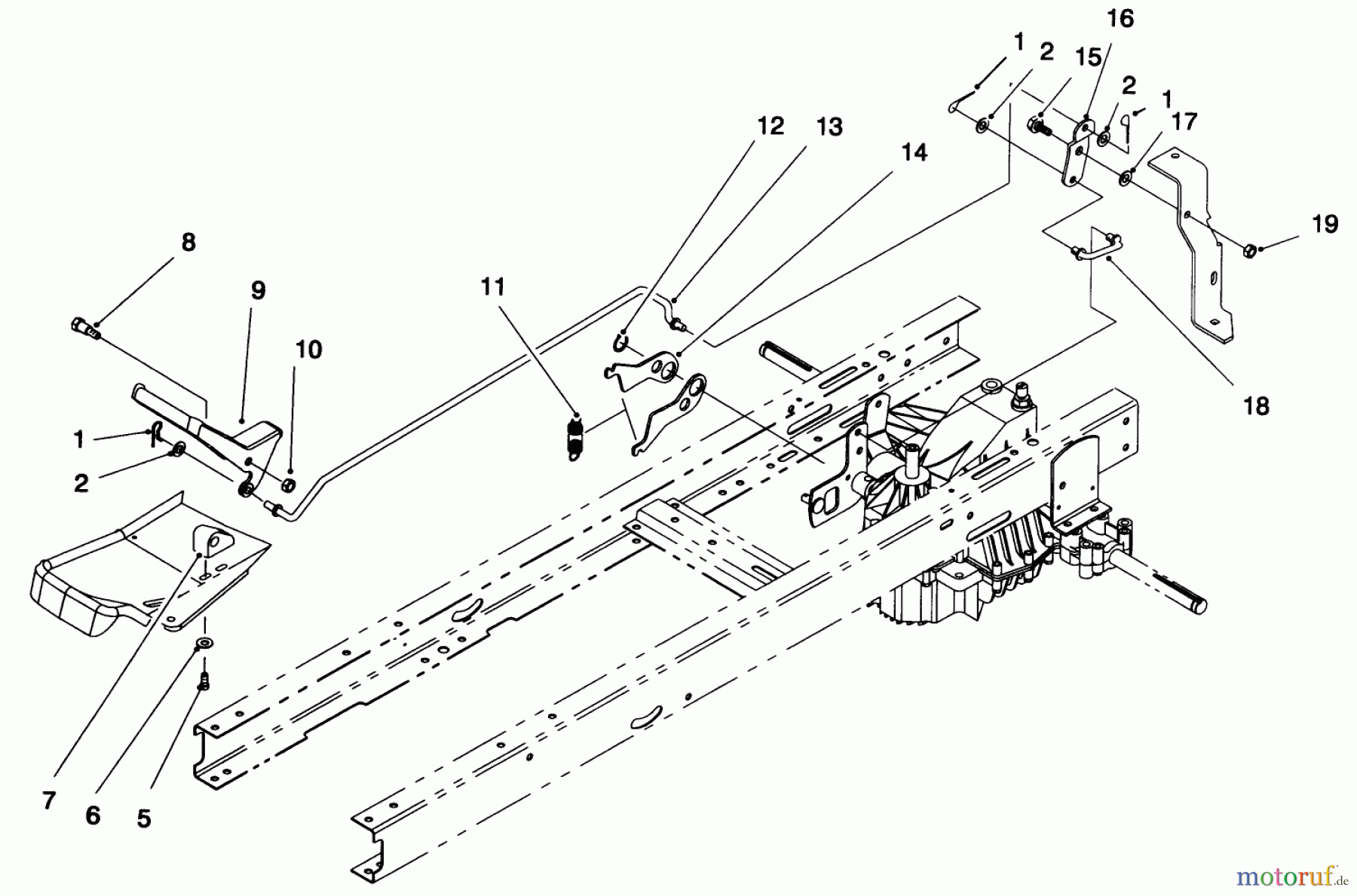 Toro Neu Mowers, Lawn & Garden Tractor Seite 1 71216 (15-44HXL) - Toro 15-44HXL Lawn Tractor, 1995 (59000001-59999999) SPEED CONTROL ASSEMBLY