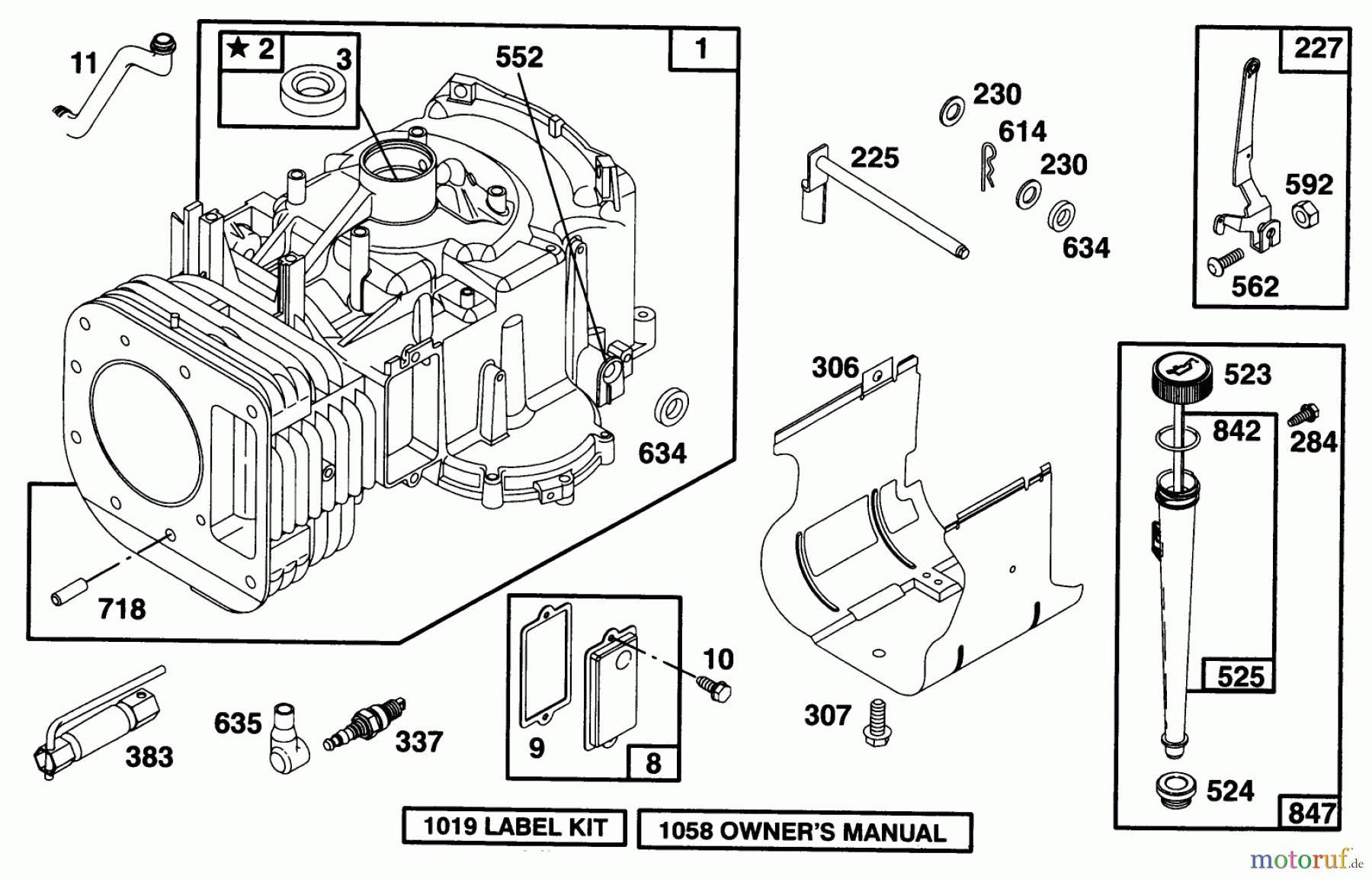 Toro Neu Mowers, Lawn & Garden Tractor Seite 1 71217 (14-38HXL) - Toro 14-38HXL Lawn Tractor, 1996 (6900001-6999999) ENGINE BRIGGS & STRATTON MODEL 28N707-0131-01 #1