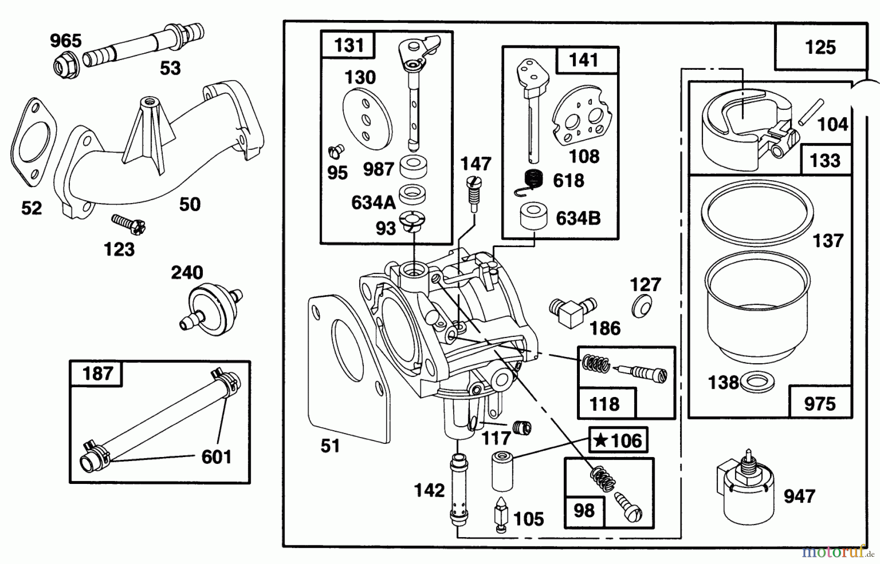 Toro Neu Mowers, Lawn & Garden Tractor Seite 1 71217 (14-38HXL) - Toro 14-38HXL Lawn Tractor, 1996 (6900001-6999999) ENGINE BRIGGS & STRATTON MODEL 28N707-0131-01 #4