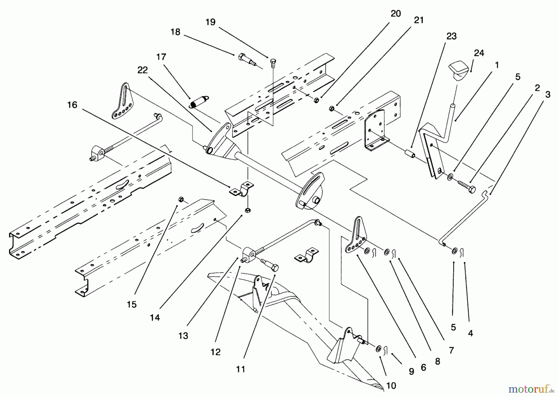 Toro Neu Mowers, Lawn & Garden Tractor Seite 1 71217 (14-38HXL) - Toro 14-38HXL Lawn Tractor, 1996 (6900001-6999999) HEIGHT OF CUT COMPONENTS ASSEMBLY