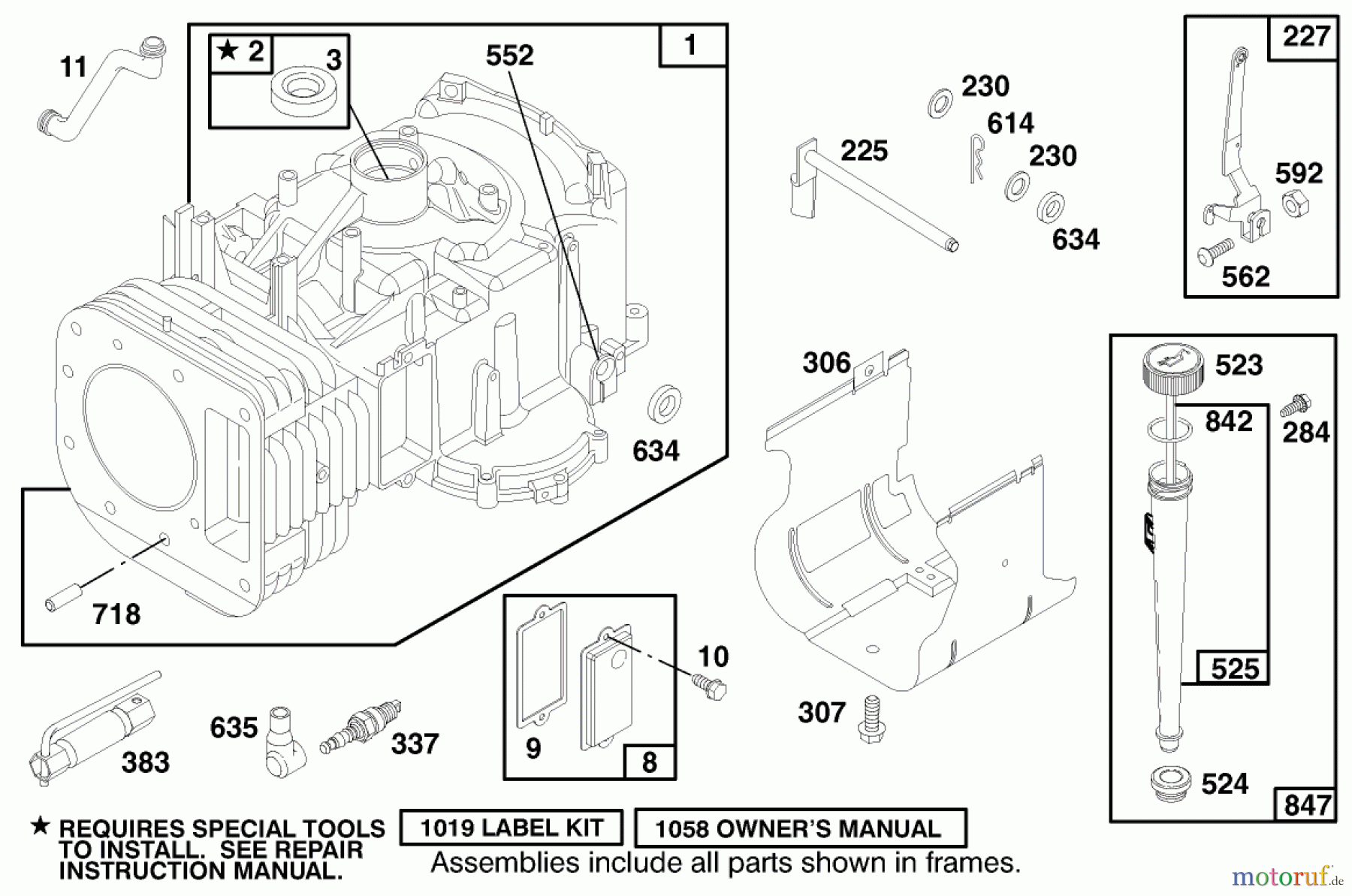 Toro Neu Mowers, Lawn & Garden Tractor Seite 1 71217 (14-38HXL) - Toro 14-38HXL Lawn Tractor, 1997 (7900001-7999999) ENGINE BRIGGS & STRATTON MODEL 28N707-0131-01 #1