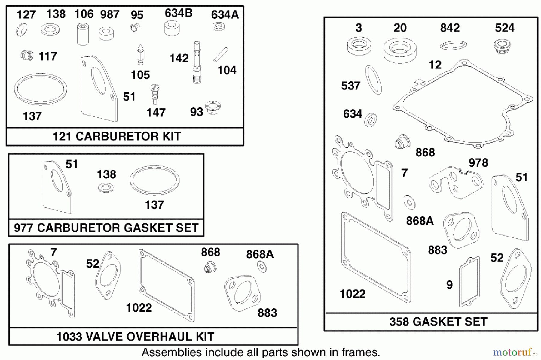 Toro Neu Mowers, Lawn & Garden Tractor Seite 1 71217 (14-38HXL) - Toro 14-38HXL Lawn Tractor, 1997 (7900001-7999999) ENGINE BRIGGS & STRATTON MODEL 28N707-0131-01 #9