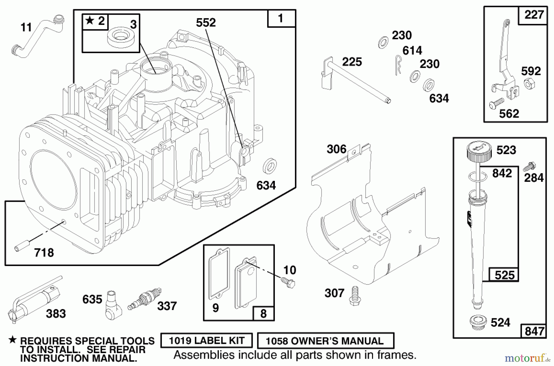Toro Neu Mowers, Lawn & Garden Tractor Seite 1 71217 (14-38HXL) - Toro 14-38HXL Lawn Tractor, 1997 (7900001-7999999) ENGINE BRIGGS & STRATTON MODEL 28N777-0174-01 #1