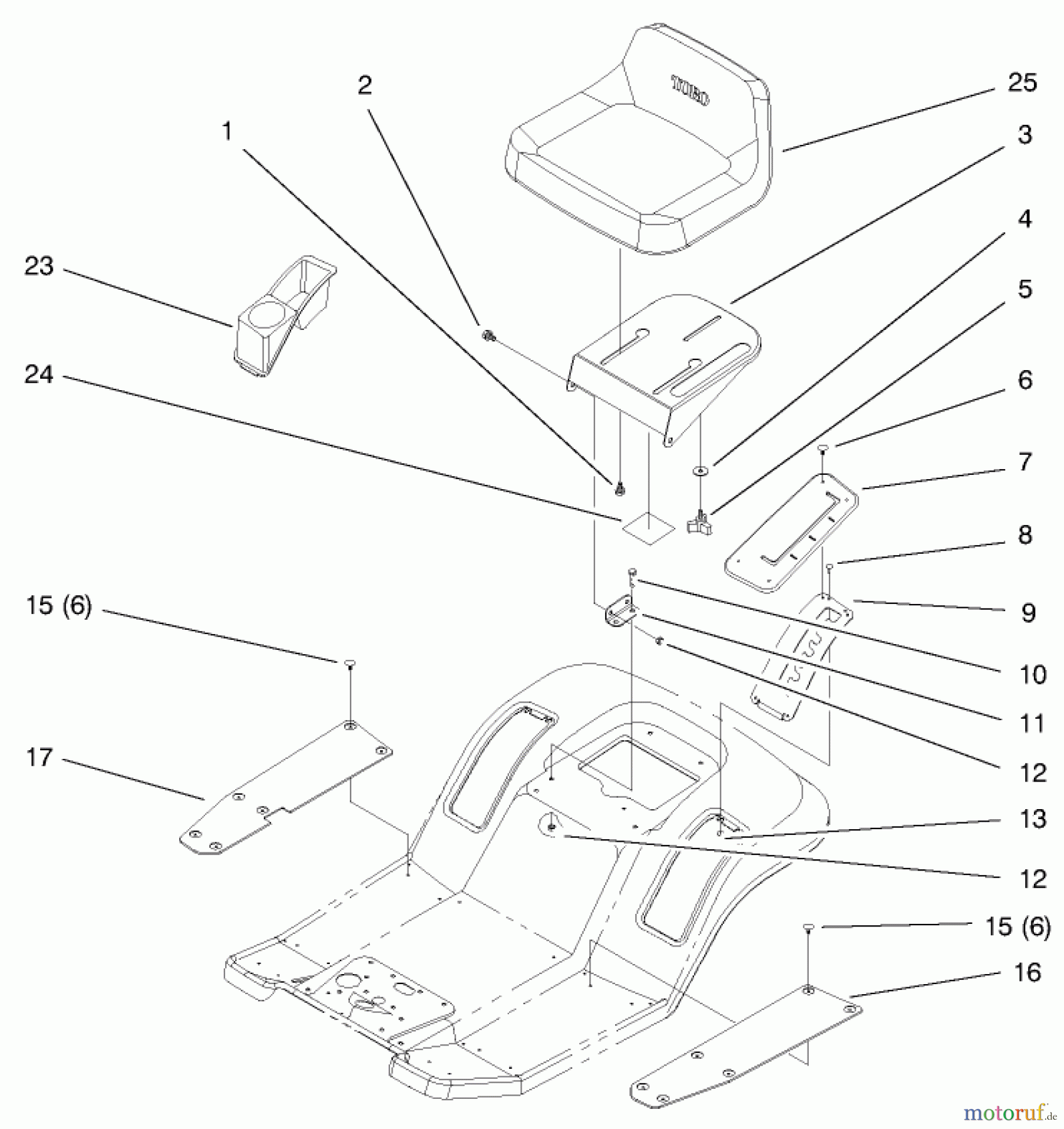  Toro Neu Mowers, Lawn & Garden Tractor Seite 1 71217 (14-38HXL) - Toro 14-38HXL Lawn Tractor, 1997 (7900001-7999999) SEAT ASSEMBLY