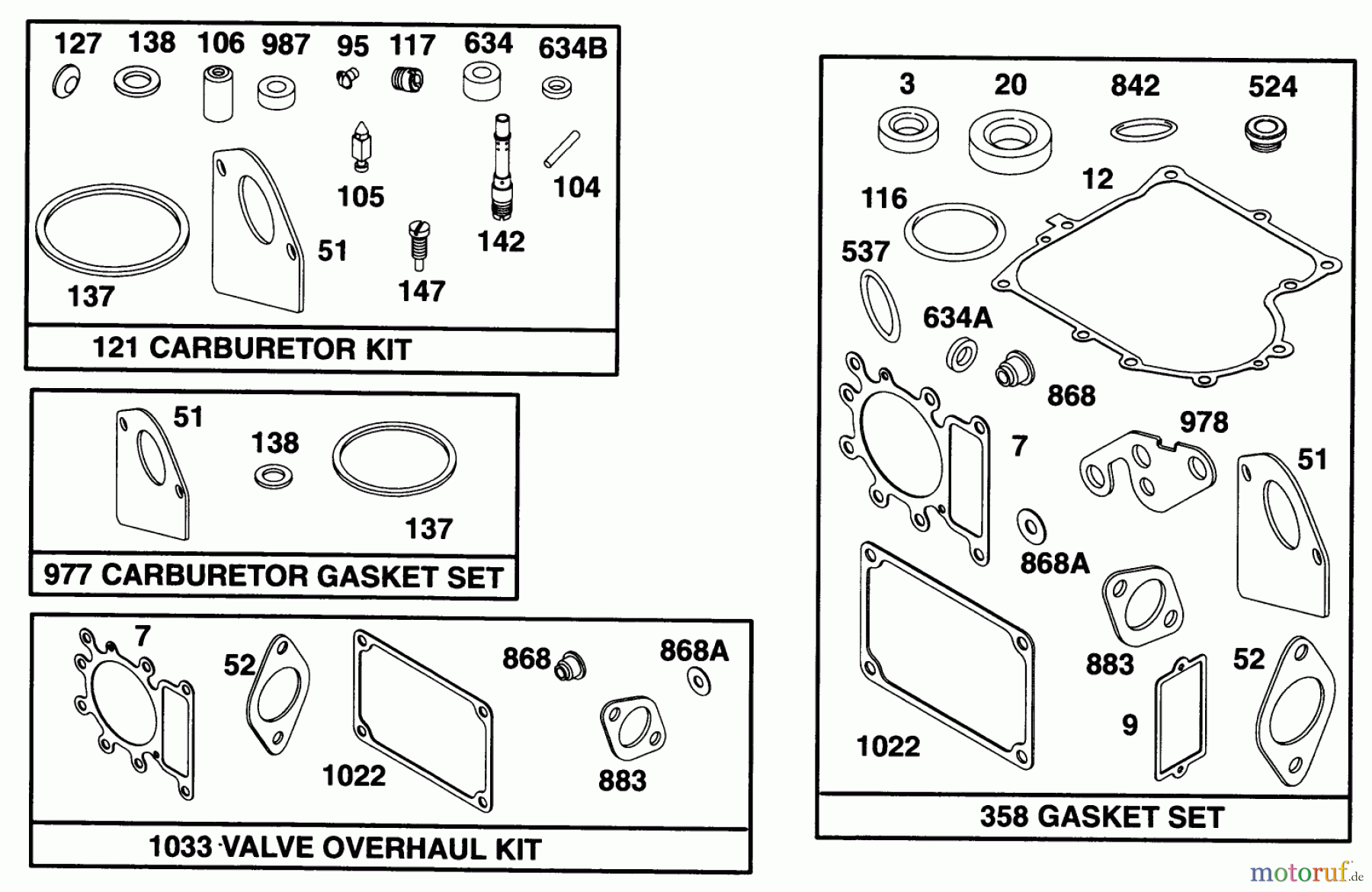 Toro Neu Mowers, Lawn & Garden Tractor Seite 1 71196 (16-44HXL) - Toro 16-44HXL Lawn Tractor, 1996 (6900001-6999999) ENGINE BRIGGS & STRATTON MODEL 28Q777-0668-A1 #10