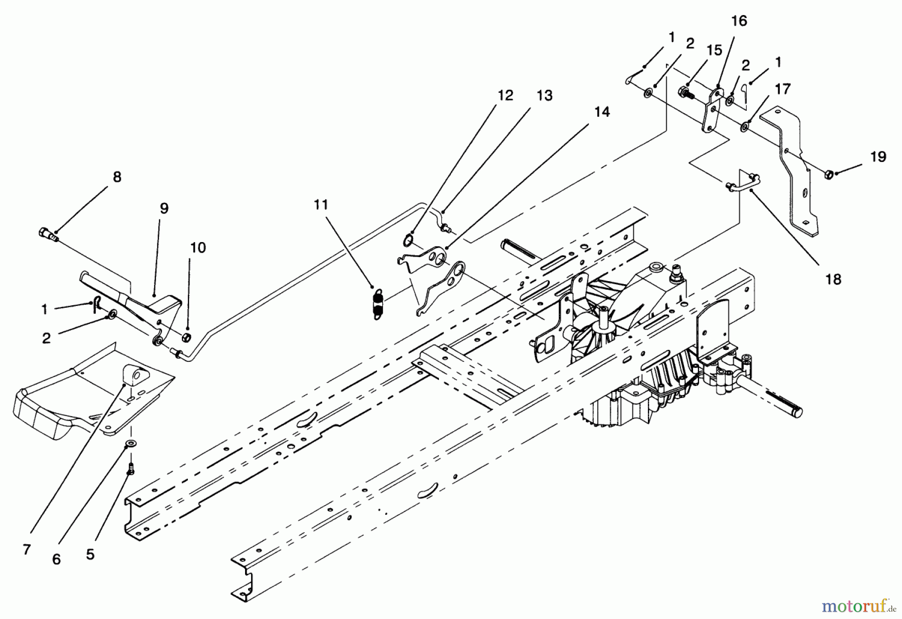 Toro Neu Mowers, Lawn & Garden Tractor Seite 1 71196 (16-44HXL) - Toro 16-44HXL Lawn Tractor, 1996 (6900001-6999999) SPEED CONTROL ASSEMBLY