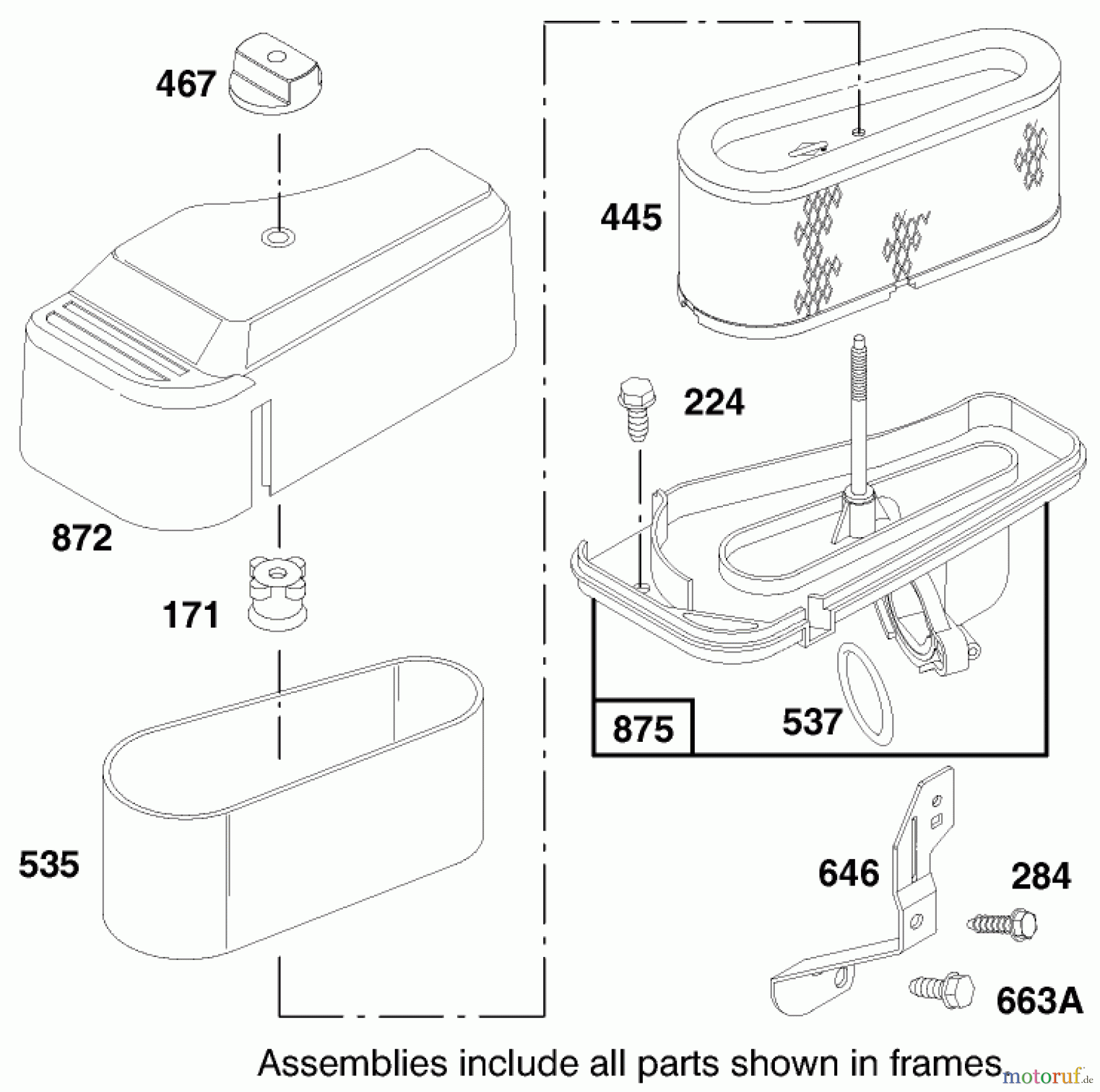 Toro Neu Mowers, Lawn & Garden Tractor Seite 1 71196 (16-44HXL) - Toro 16-44HXL Lawn Tractor, 1997 (7900001-7999999) ENGINE BRIGGS & STRATTON MODEL 28Q777-0668-A1 #6
