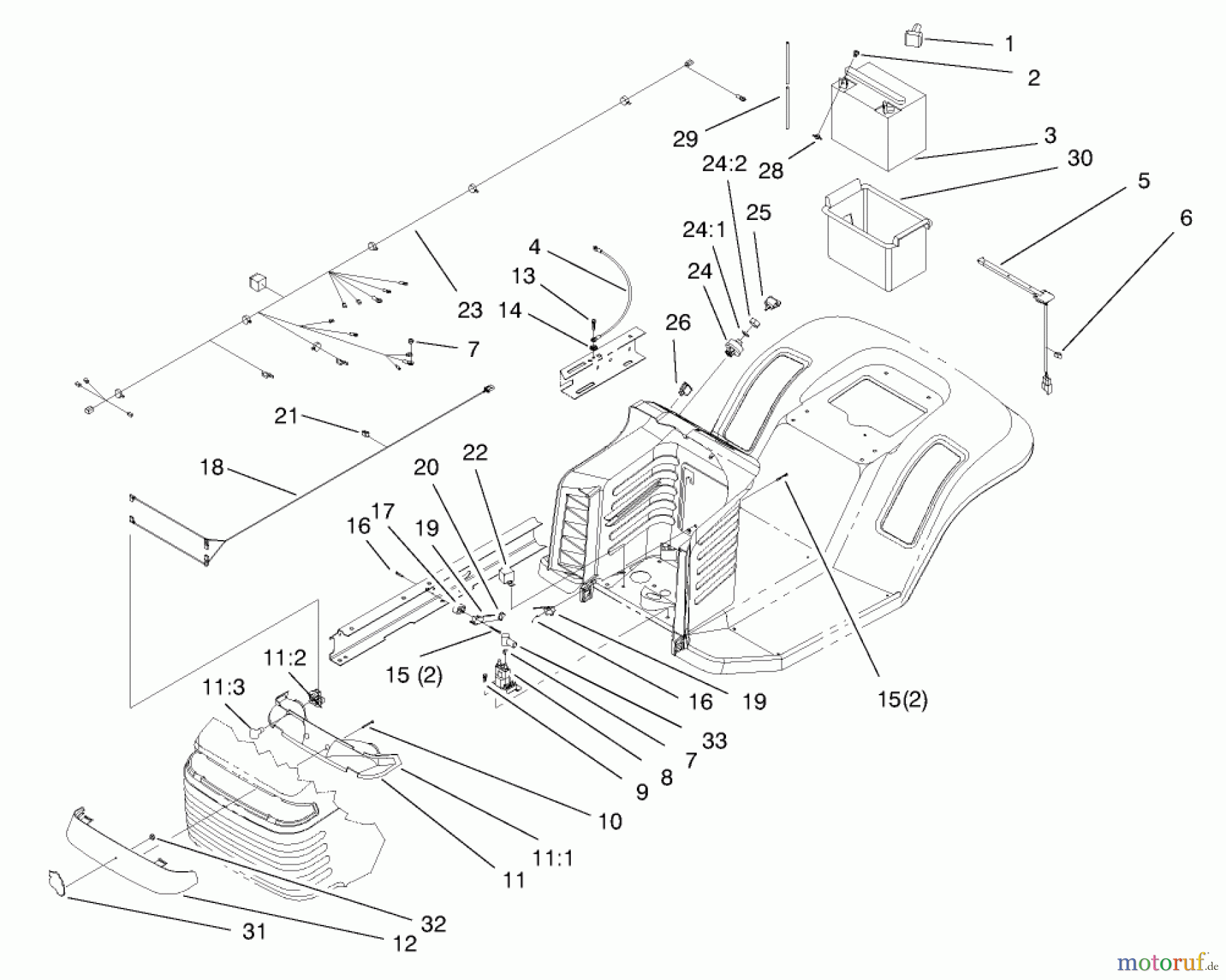  Toro Neu Mowers, Lawn & Garden Tractor Seite 1 71196 (16-44HXL) - Toro 16-44HXL Lawn Tractor, 1998 (8900001-8999999) ELECTRICAL ASSEMBLY