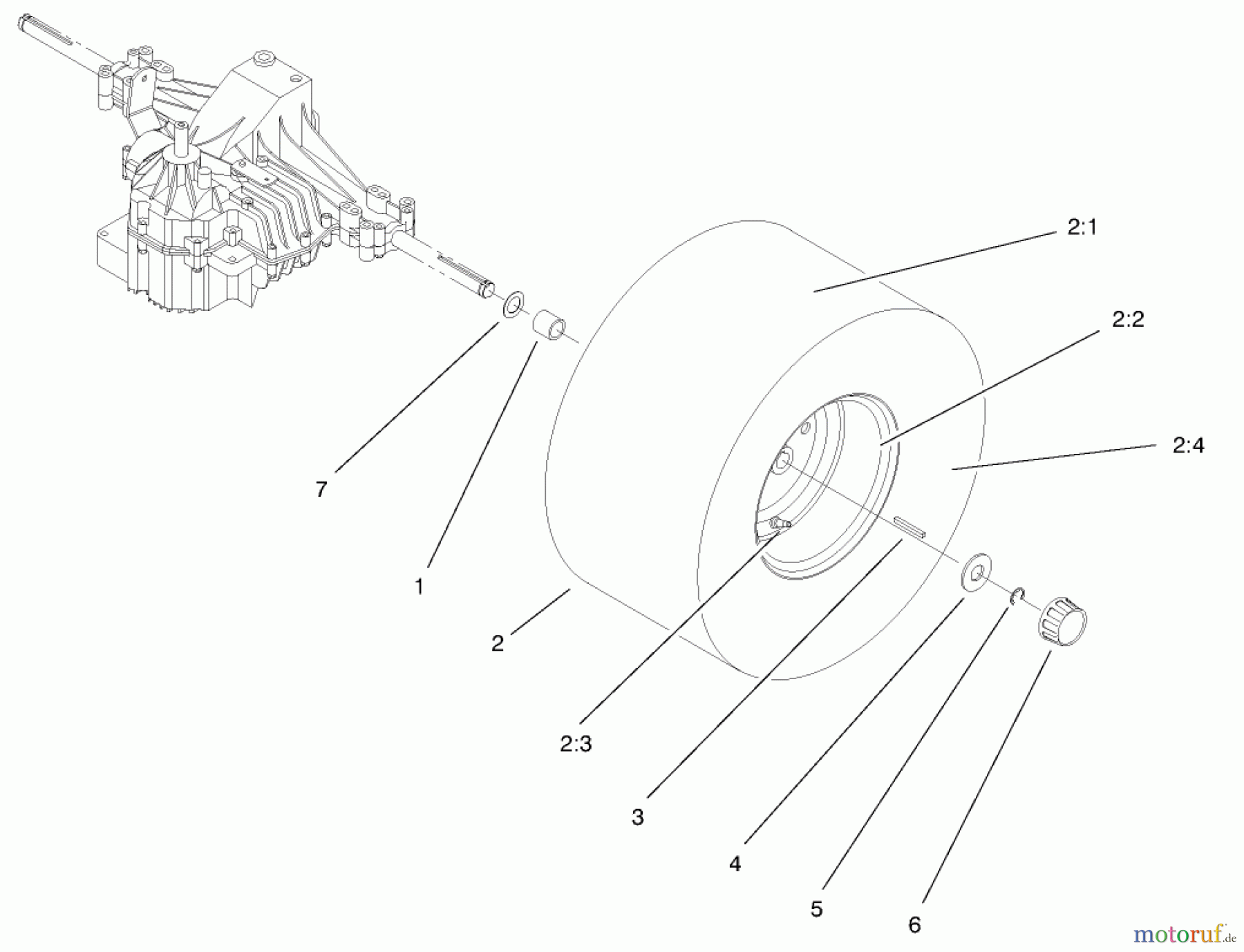  Toro Neu Mowers, Lawn & Garden Tractor Seite 1 71196 (16-44HXL) - Toro 16-44HXL Lawn Tractor, 1998 (8900001-8999999) REAR AXLE ASSEMBLY
