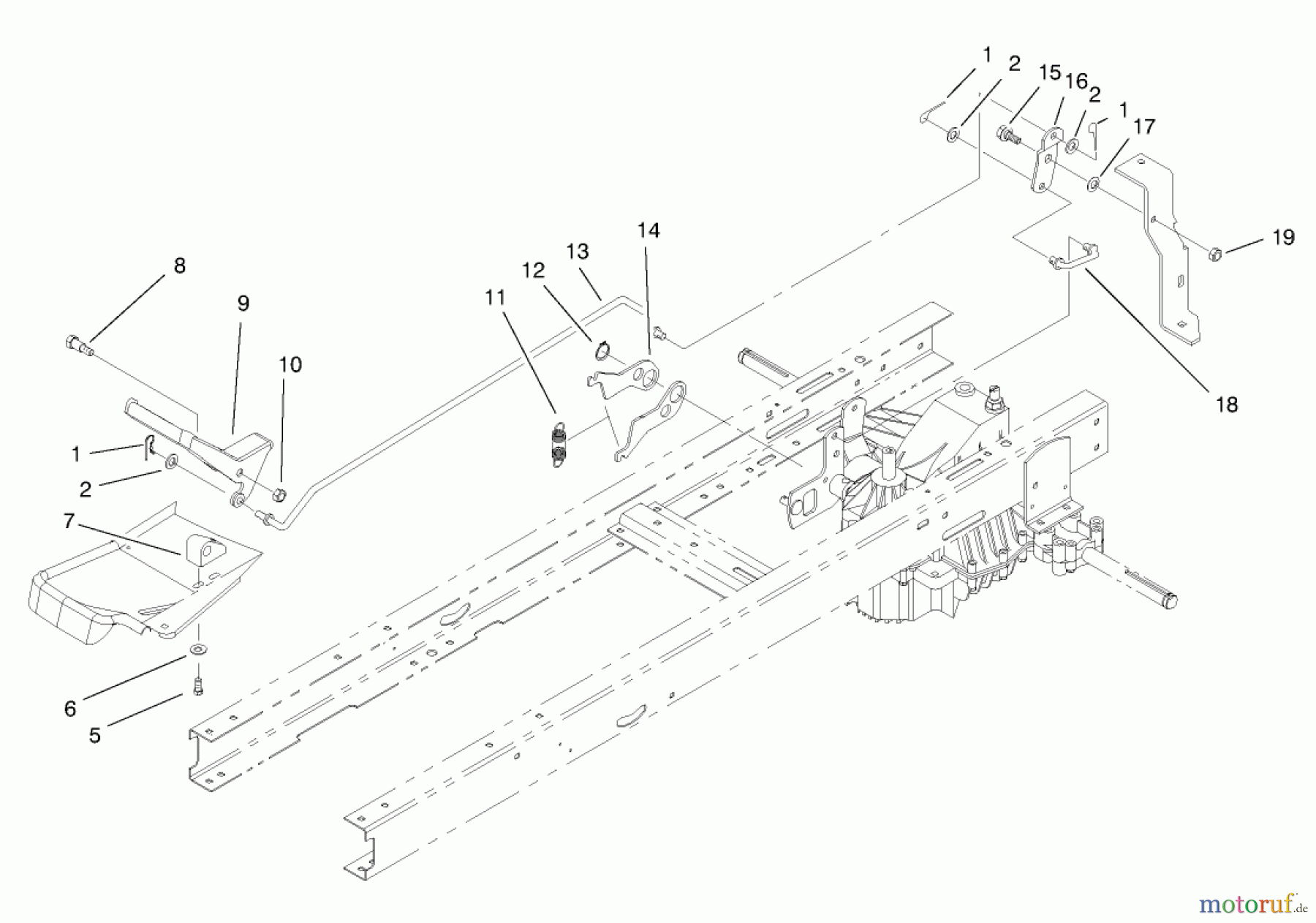  Toro Neu Mowers, Lawn & Garden Tractor Seite 1 71196 (16-44HXL) - Toro 16-44HXL Lawn Tractor, 1998 (8900001-8999999) SPEED CONTROL ASSEMBLY