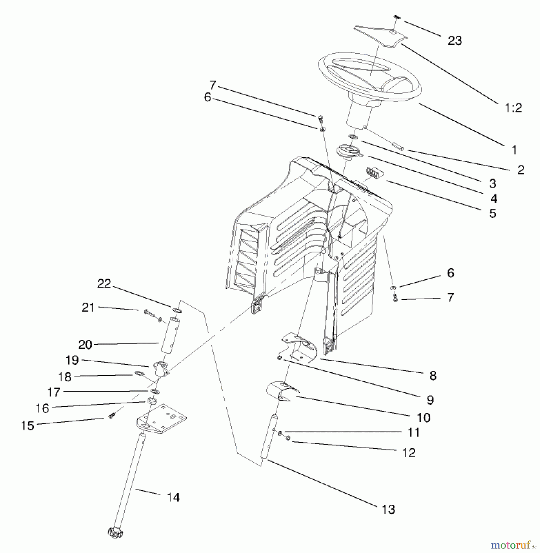 Toro Neu Mowers, Lawn & Garden Tractor Seite 1 71196 (16-44HXL) - Toro 16-44HXL Lawn Tractor, 1998 (8900001-8999999) STEERING ASSEMBLY