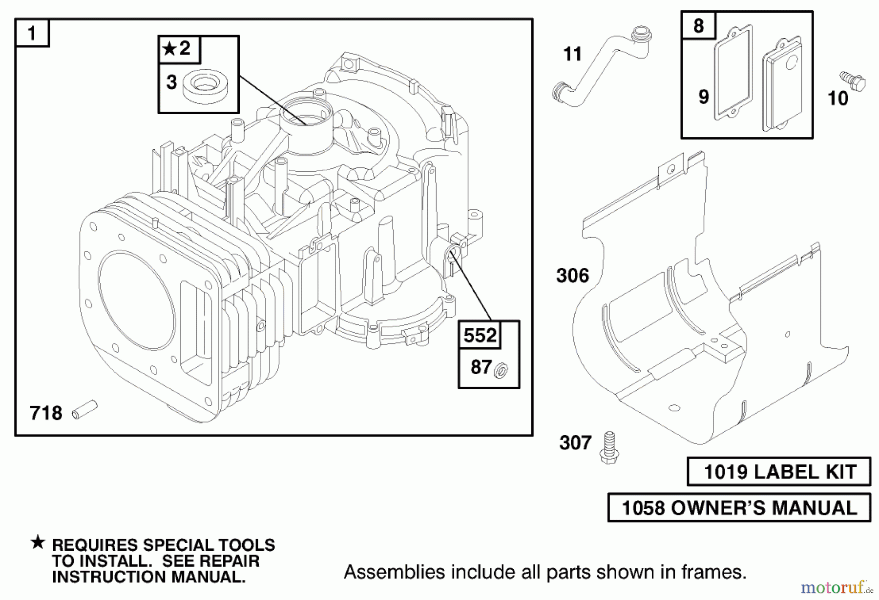 Toro Neu Mowers, Lawn & Garden Tractor Seite 1 71197 (17-44HXL) - Toro 17-44HXL Lawn Tractor, 1999 (9900001-9999999) ENGINE BRIGGS & STRATTON MODEL 312777-0128-E1 #1