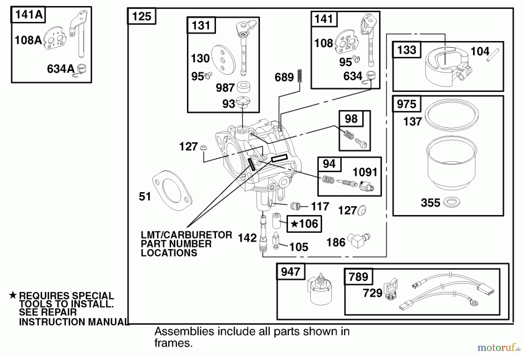 Toro Neu Mowers, Lawn & Garden Tractor Seite 1 71197 (17-44HXL) - Toro 17-44HXL Lawn Tractor, 1999 (9900001-9999999) ENGINE BRIGGS & STRATTON MODEL 312777-0128-E1 #4