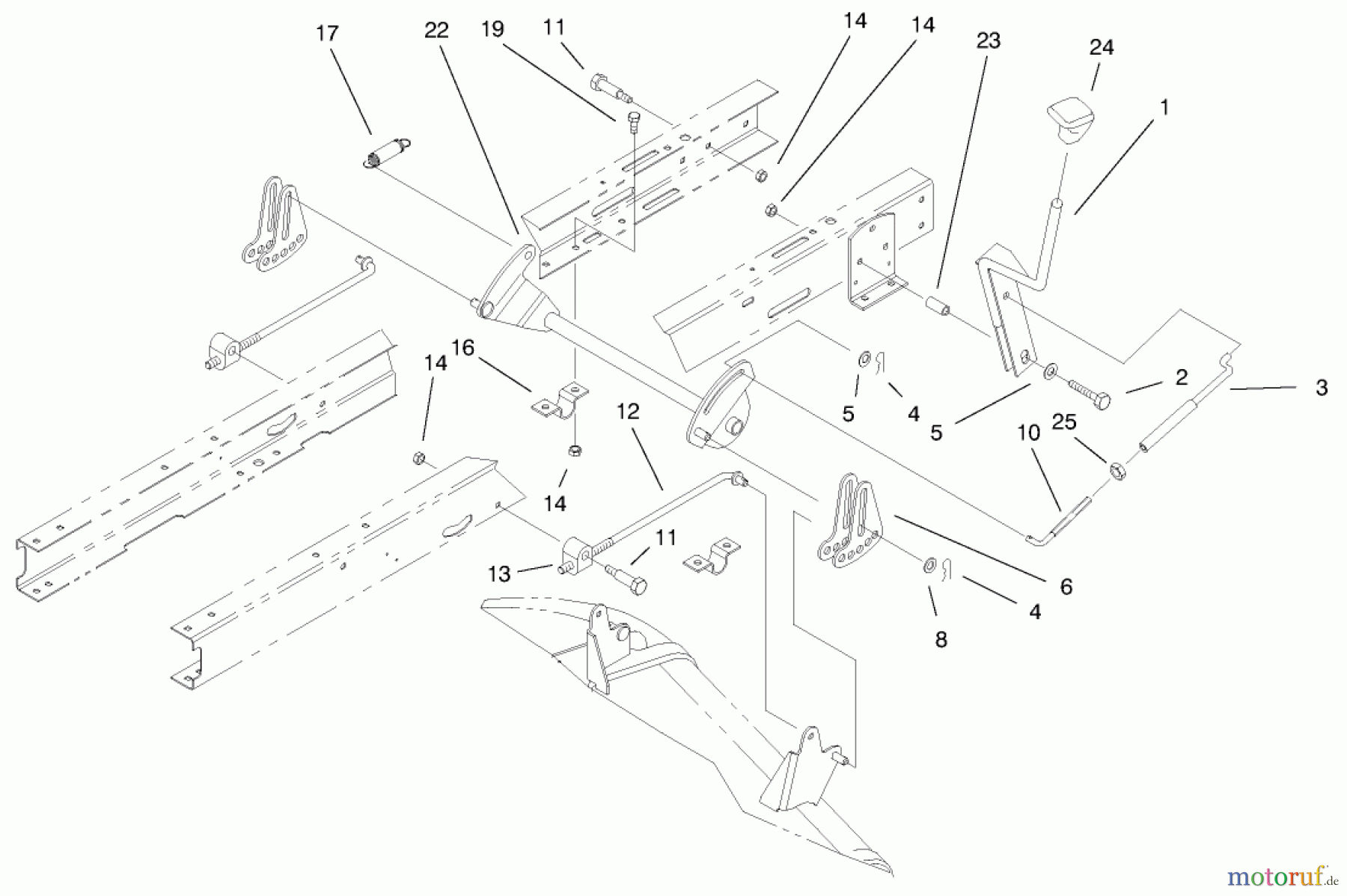 Toro Neu Mowers, Lawn & Garden Tractor Seite 1 71197 (17-44HXL) - Toro 17-44HXL Lawn Tractor, 1999 (9900001-9999999) HEIGHT OF CUT ASSEMBLY