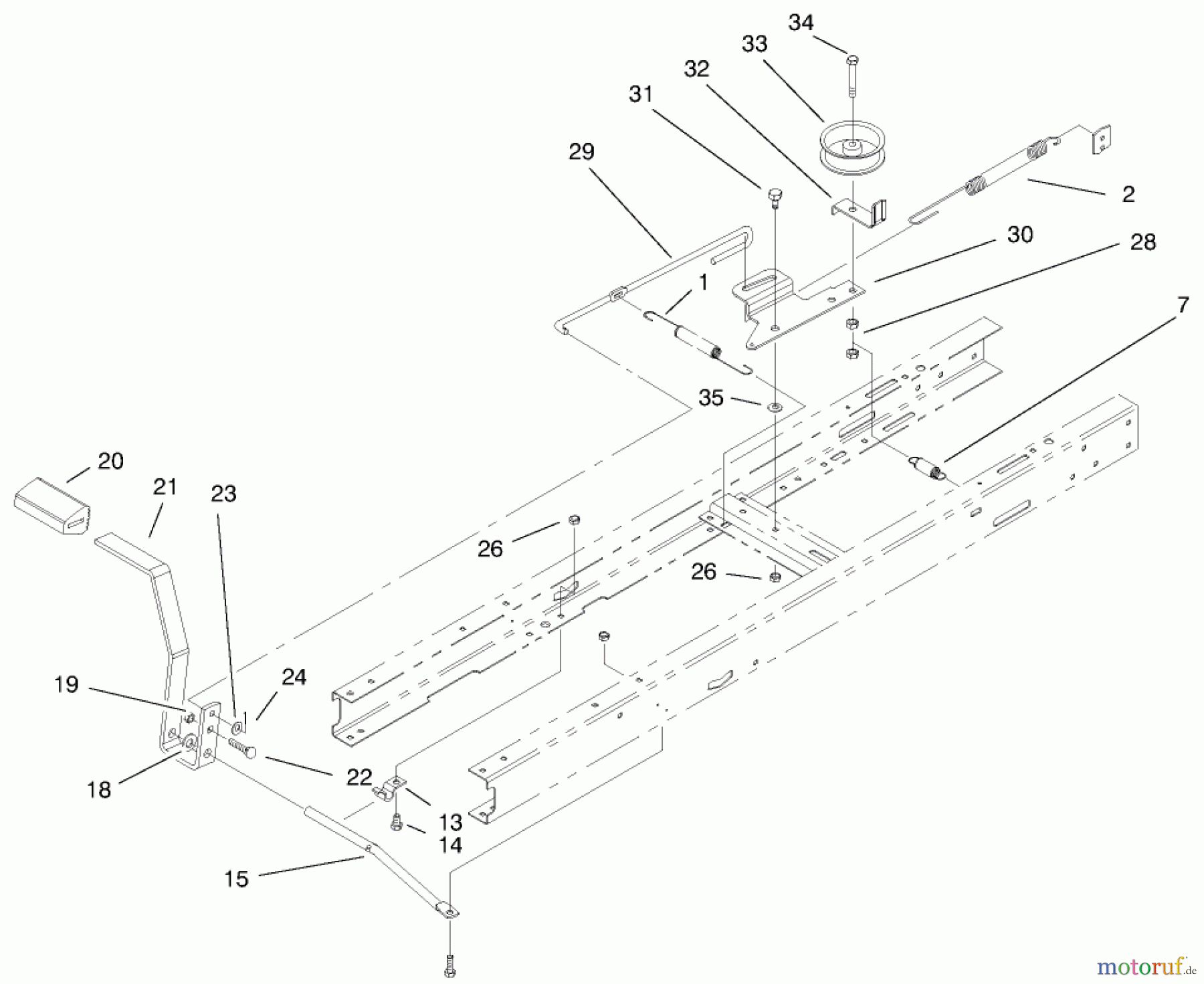 Toro Neu Mowers, Lawn & Garden Tractor Seite 1 71197 (17-44HXL) - Toro 17-44HXL Lawn Tractor, 1999 (9900001-9999999) TRACTION & BRAKE COMPONENTS ASSEMBLY